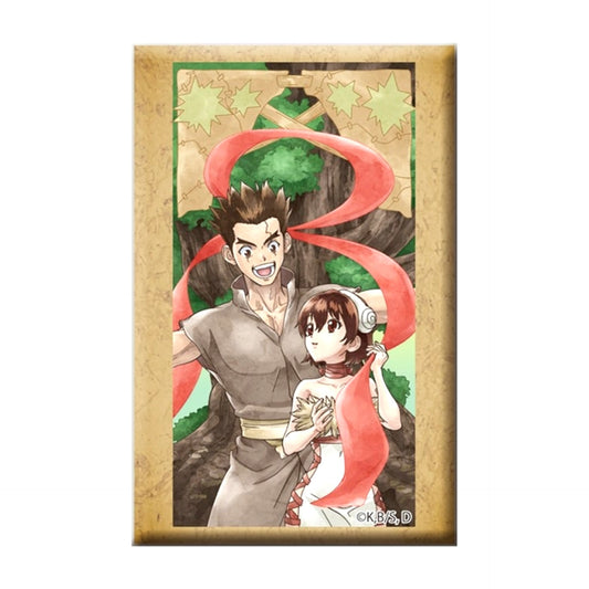 Dr.STONE Square Can Badge with Stand Taiju Oki & Yuzuriha Ogawa [NEW]