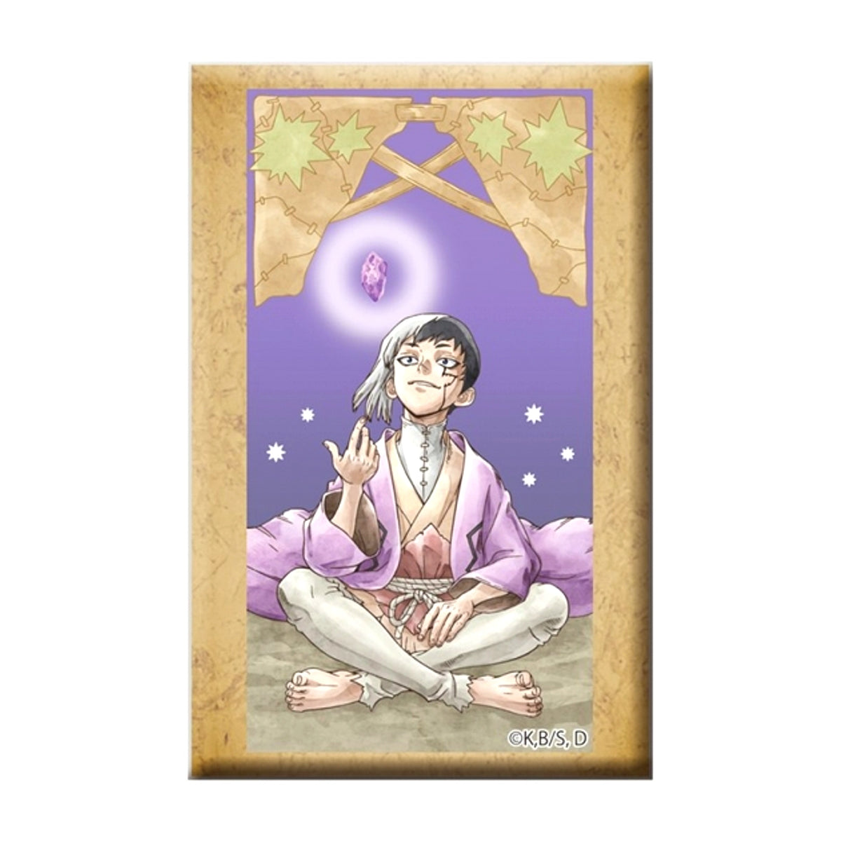 Dr.STONE with Stand Square Button Gen Asagiri Goods - Badge [NEW]