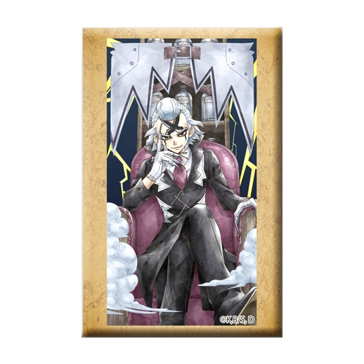 Dr.STONE with Stand Square Button Dr. Zeno Goods - Badge [NEW]
