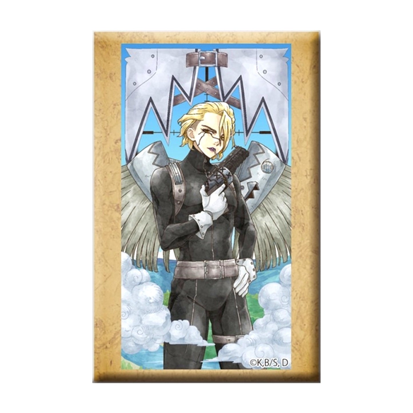 Dr.STONE Square Can Badge with Stand Stanley Snyder [NEW]