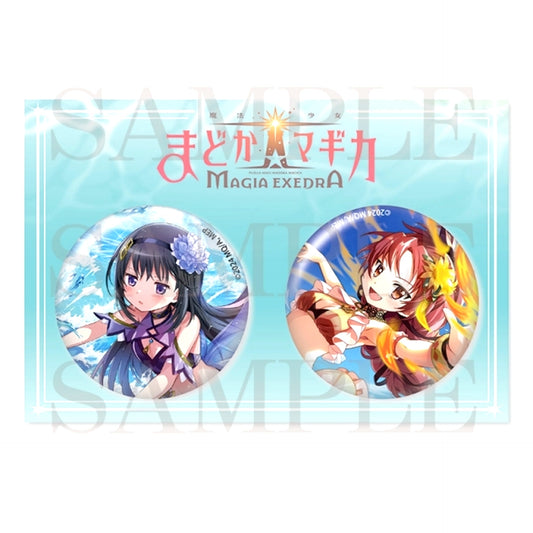 Puella Magi Madoka Magica Magia Exedra Can Badge Set Homura Akemi & Kyoko Sakura [NEW]