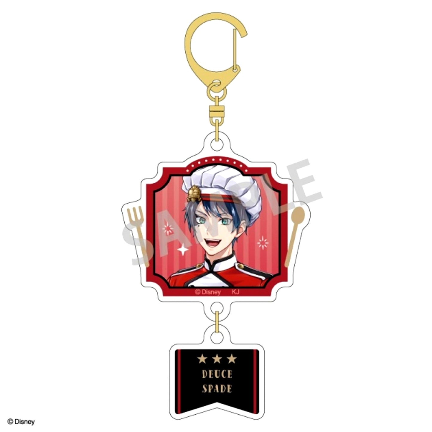 Disney Twisted-Wonderland Double Parts Acrylic Keychain Deuce Spade / Master Chef ver. [NEW]