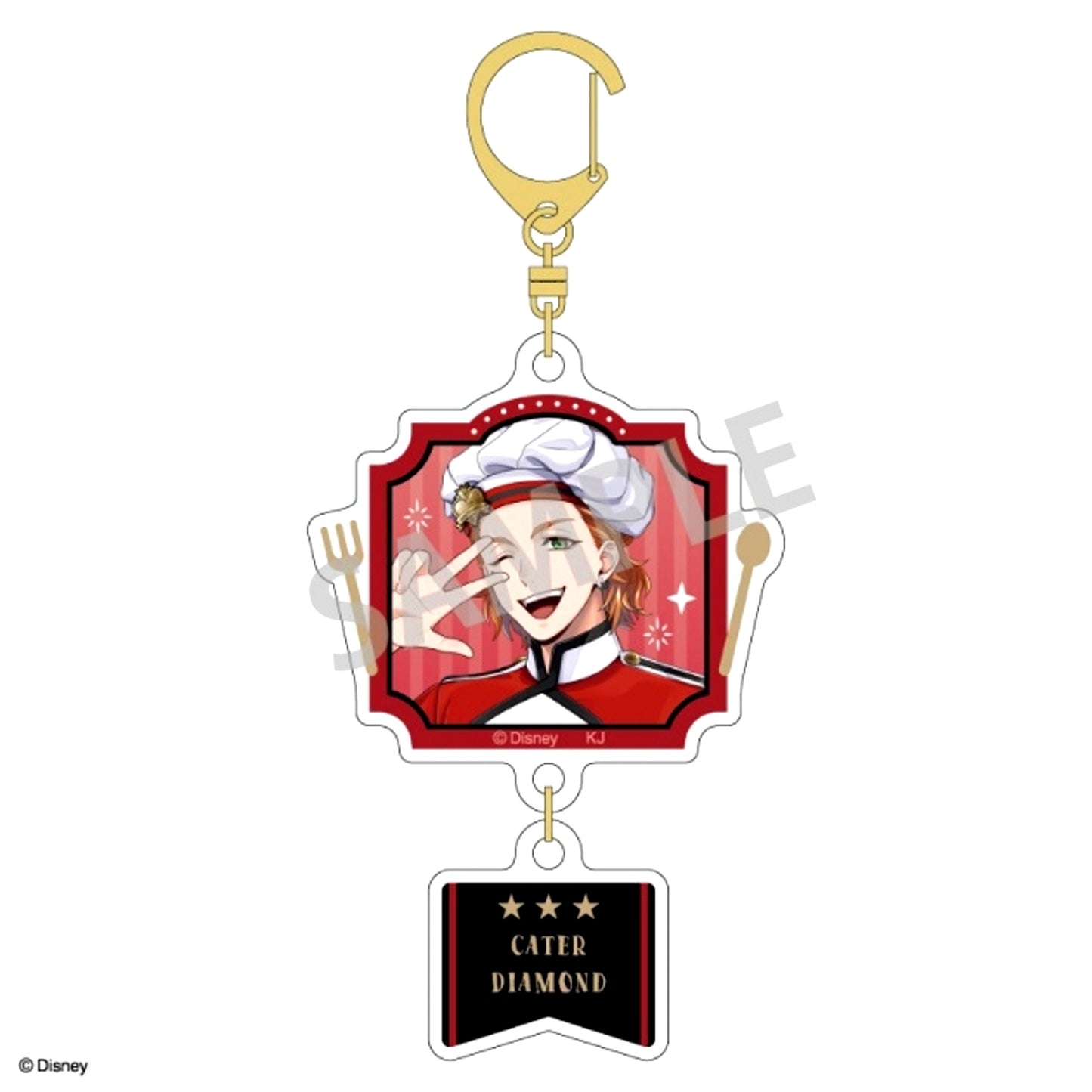 Disney Twisted-Wonderland Double Parts Acrylic Keychain Cater Diamond / Master Chef ver. [NEW]
