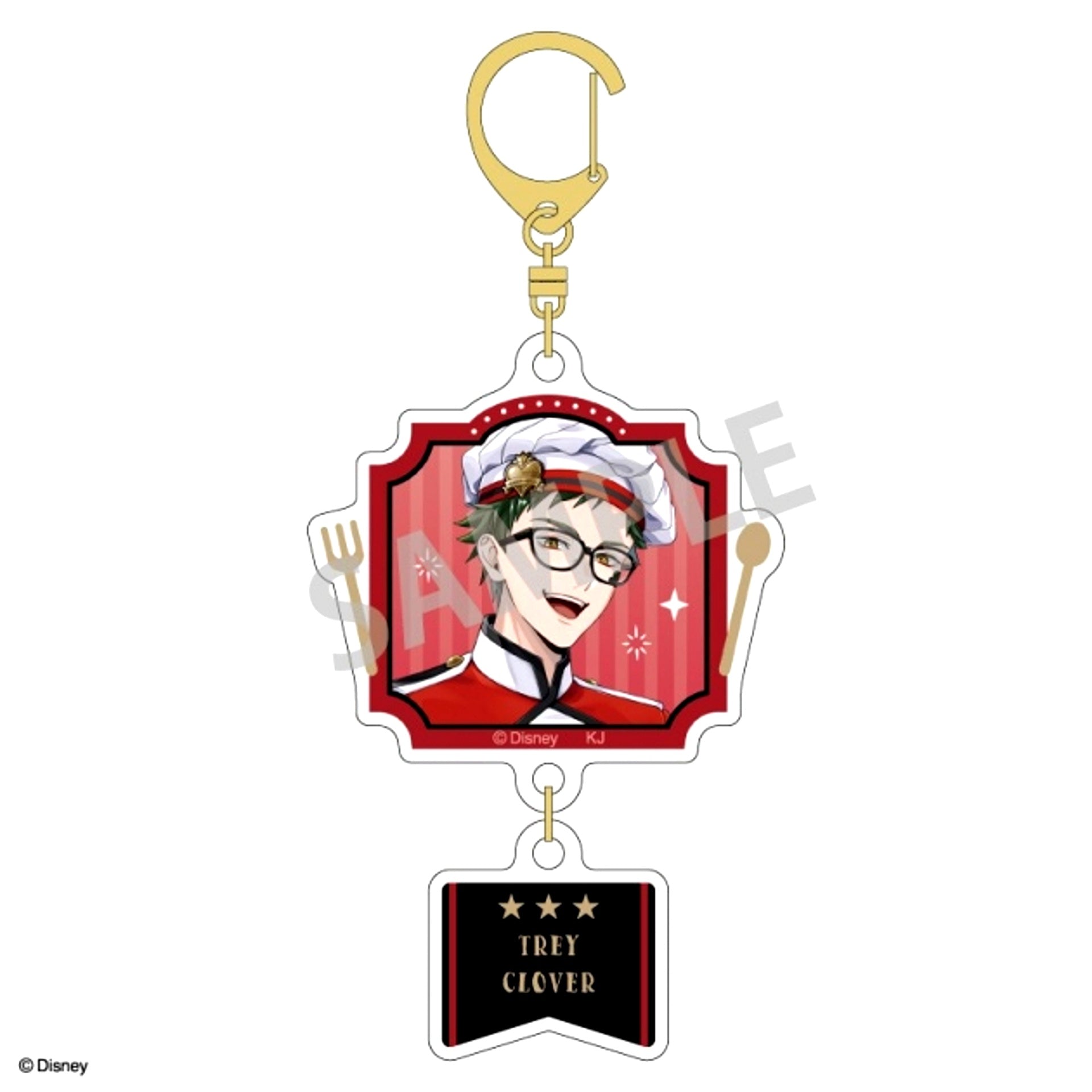 Disney Twisted-Wonderland Double Parts Acrylic Keychain Trey Clover/Master Chef ver. [NEW]