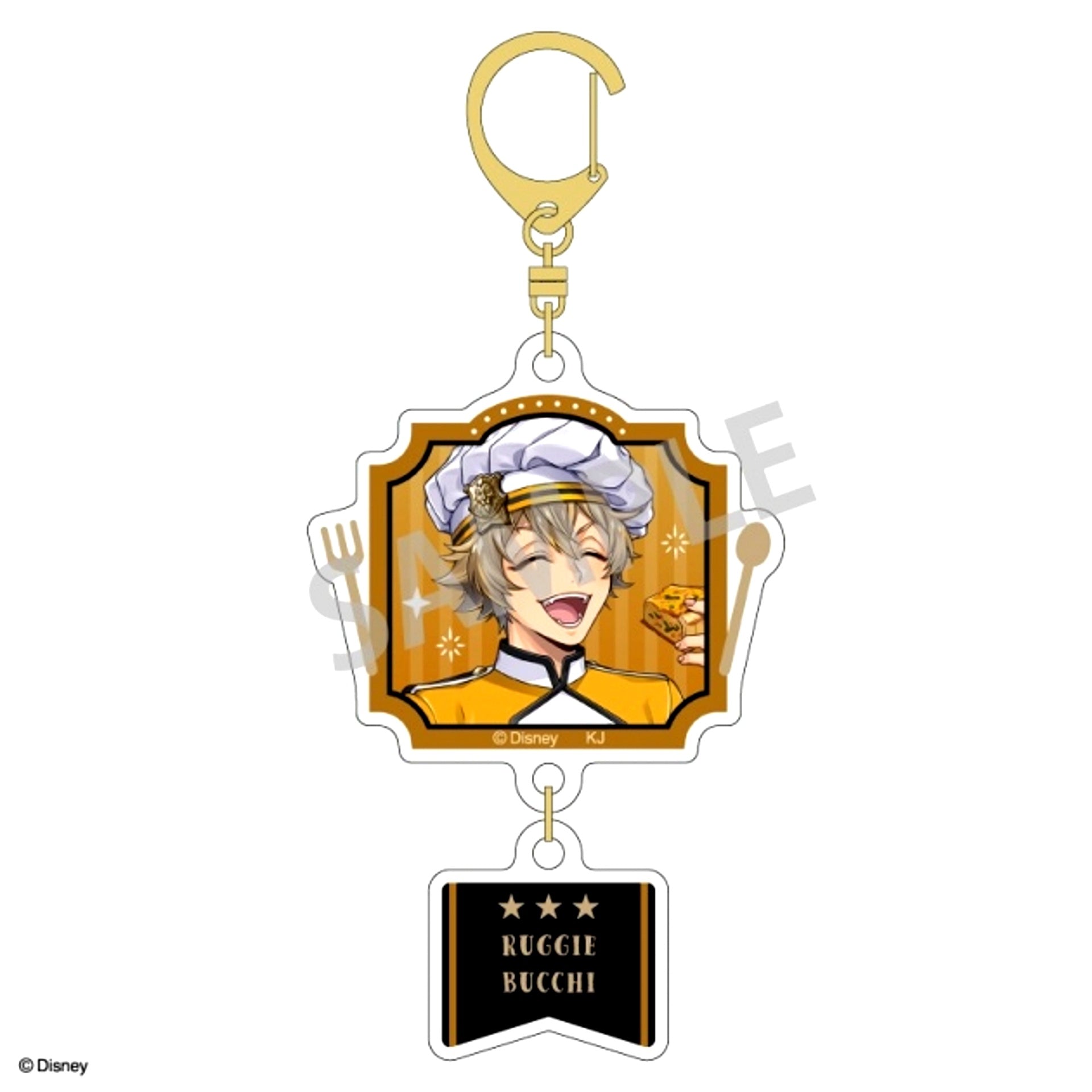 Disney Twisted-Wonderland Double Parts Acrylic Keychain Ruggie Bucchi Master Chef Ver. [NEW]