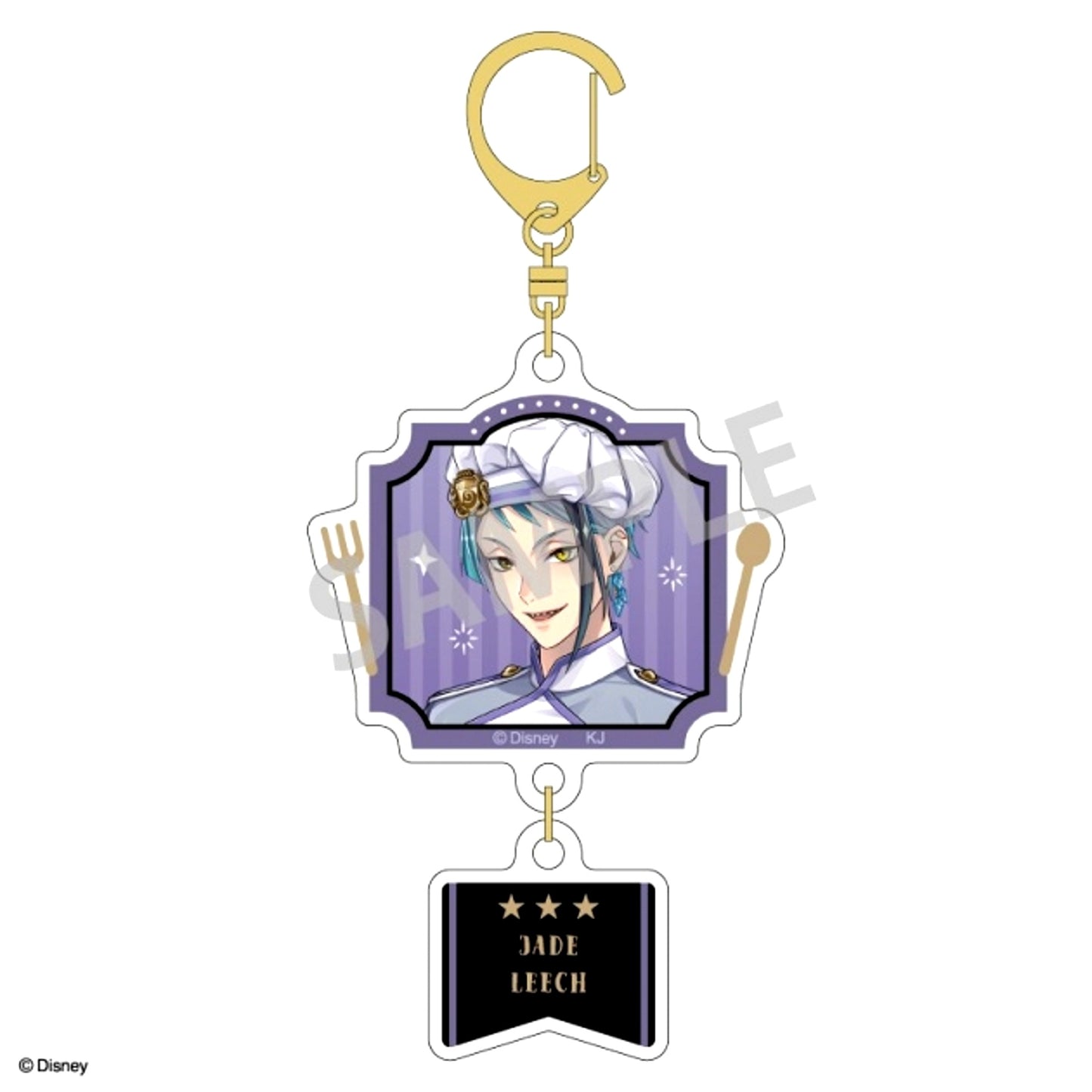 Disney Twisted-Wonderland Double Parts Acrylic Keychain Jade Leech / Master Chef ver. [NEW]