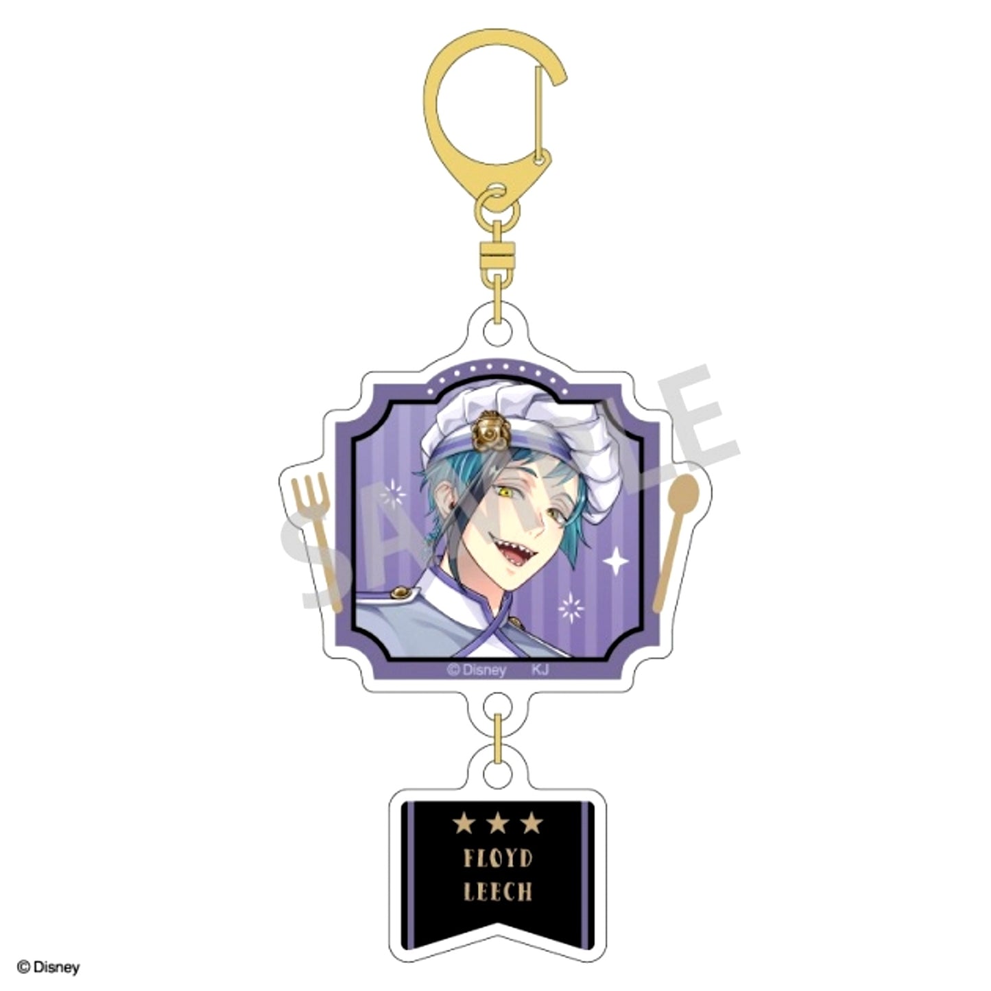 Disney Twisted-Wonderland Double Parts Acrylic Keychain Floyd Leech / Master Chef ver. [NEW]
