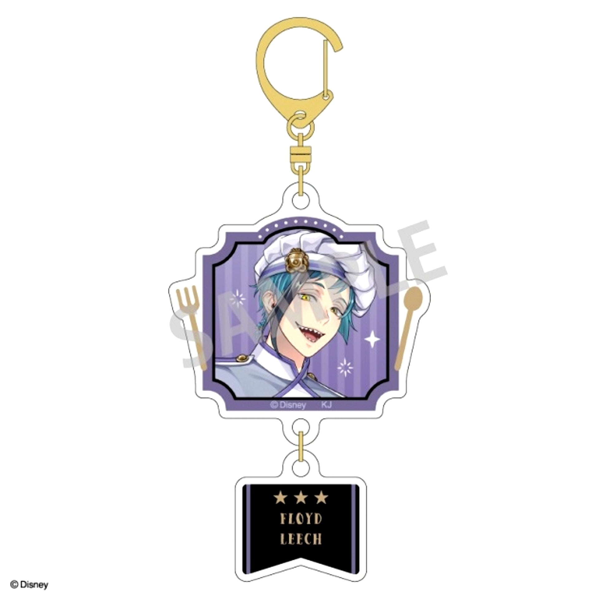 Disney Twisted-Wonderland Double Parts Acrylic Keychain Floyd Leech / Master Chef ver. [NEW]