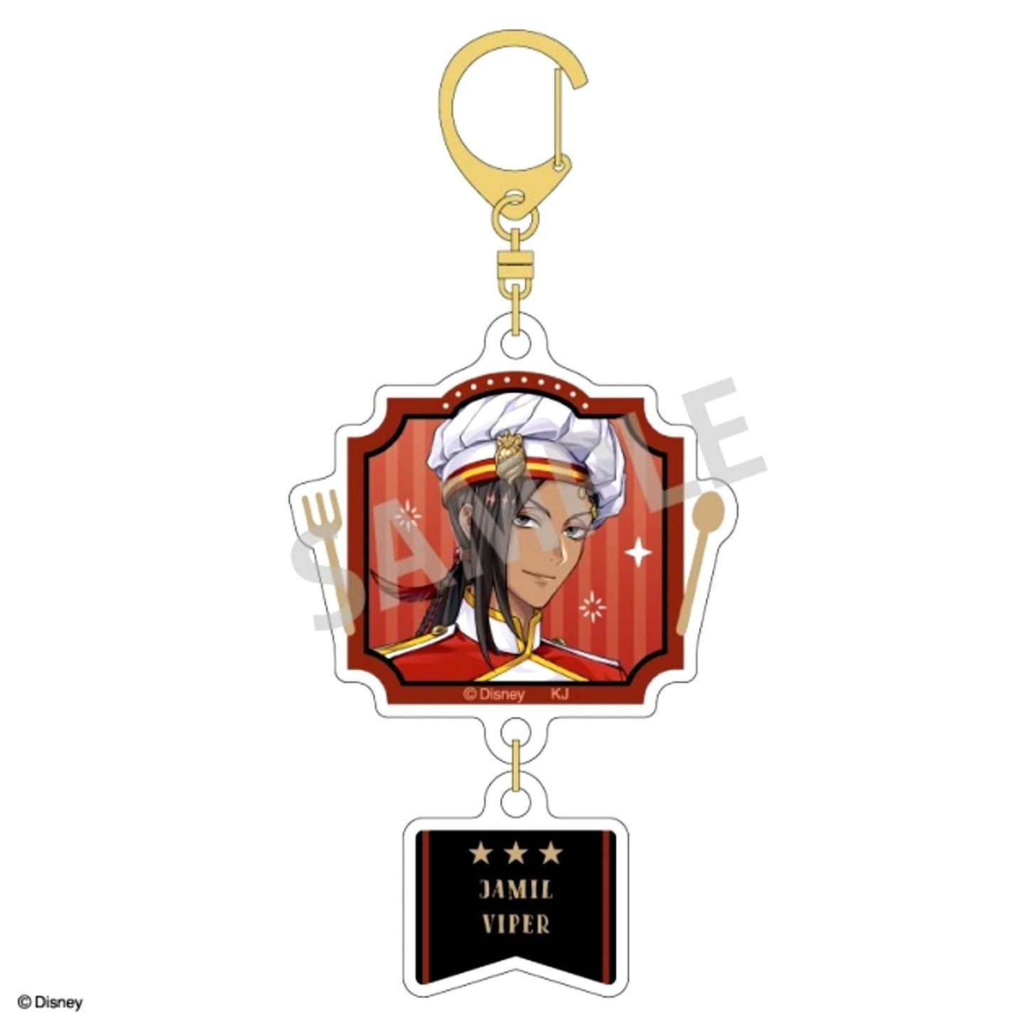 Disney Twisted-Wonderland Double Parts Acrylic Keychain Jamil Viper / Master Chef ver. [NEW]
