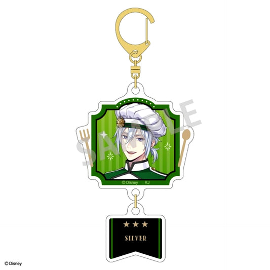 Disney Twisted-Wonderland Double Parts Acrylic Keychain Silver Master Chef Ver. [NEW]