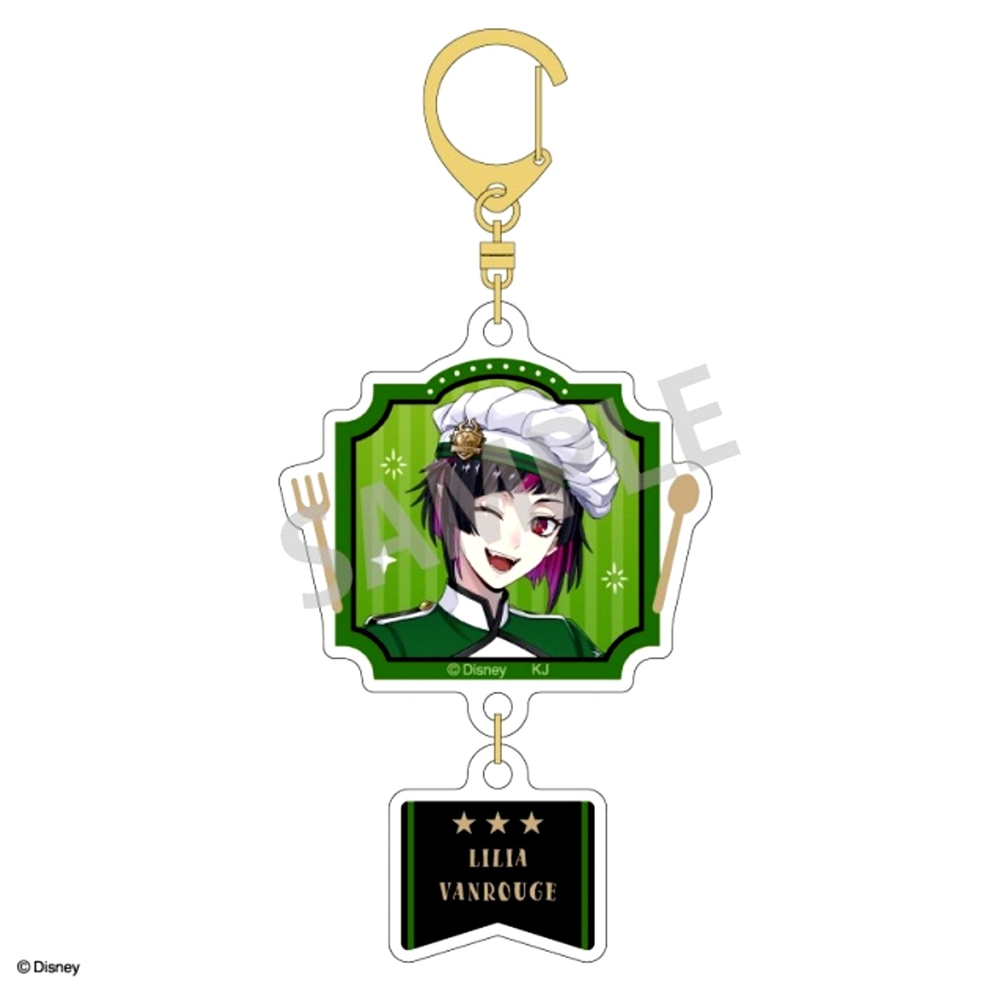 Disney Twisted-Wonderland Double Parts Acrylic Keychain Lilia Vanrouge / Master Chef ver. [NEW]
