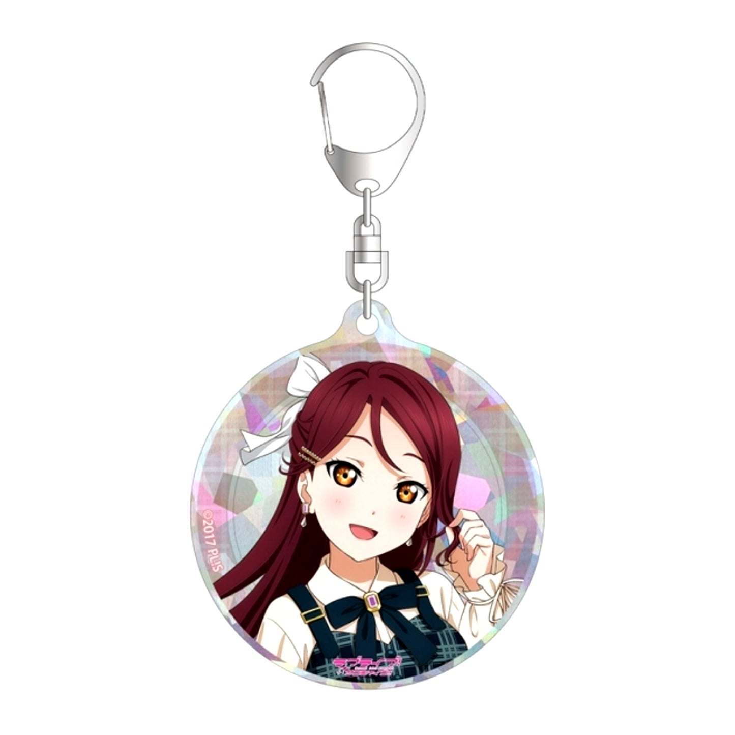 Love Live! Sunshine!! Newly Drawn Riko Sakurauchi Check One Piece Costume ver. Hologram Acrylic Keychain Goods - Keychain [NEW]