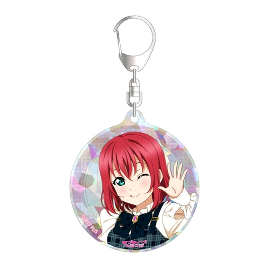 Love Live! Sunshine!! Newly Drawn Ruby Kurosawa Check One Piece Costume ver. Hologram Acrylic Keychain Goods - Keychain [NEW]