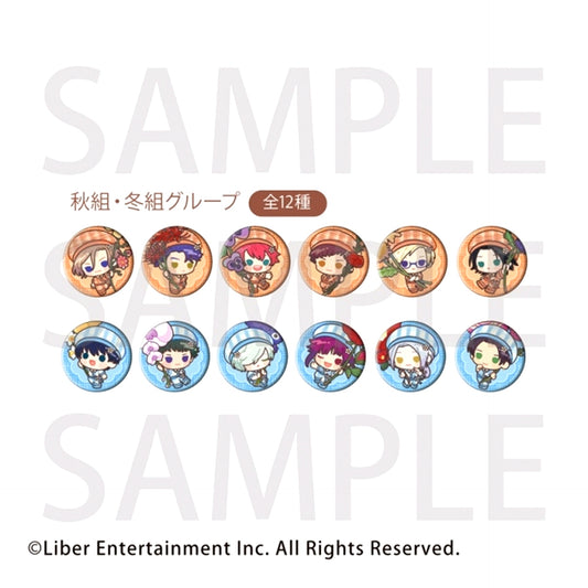 A3! (Made-to-Order / Simultaneous Online Sale) Trading Glitter Can Badge Little Bouquet ver. Autumn Troupe & Winter Troupe (animate Cafe) [NEW]