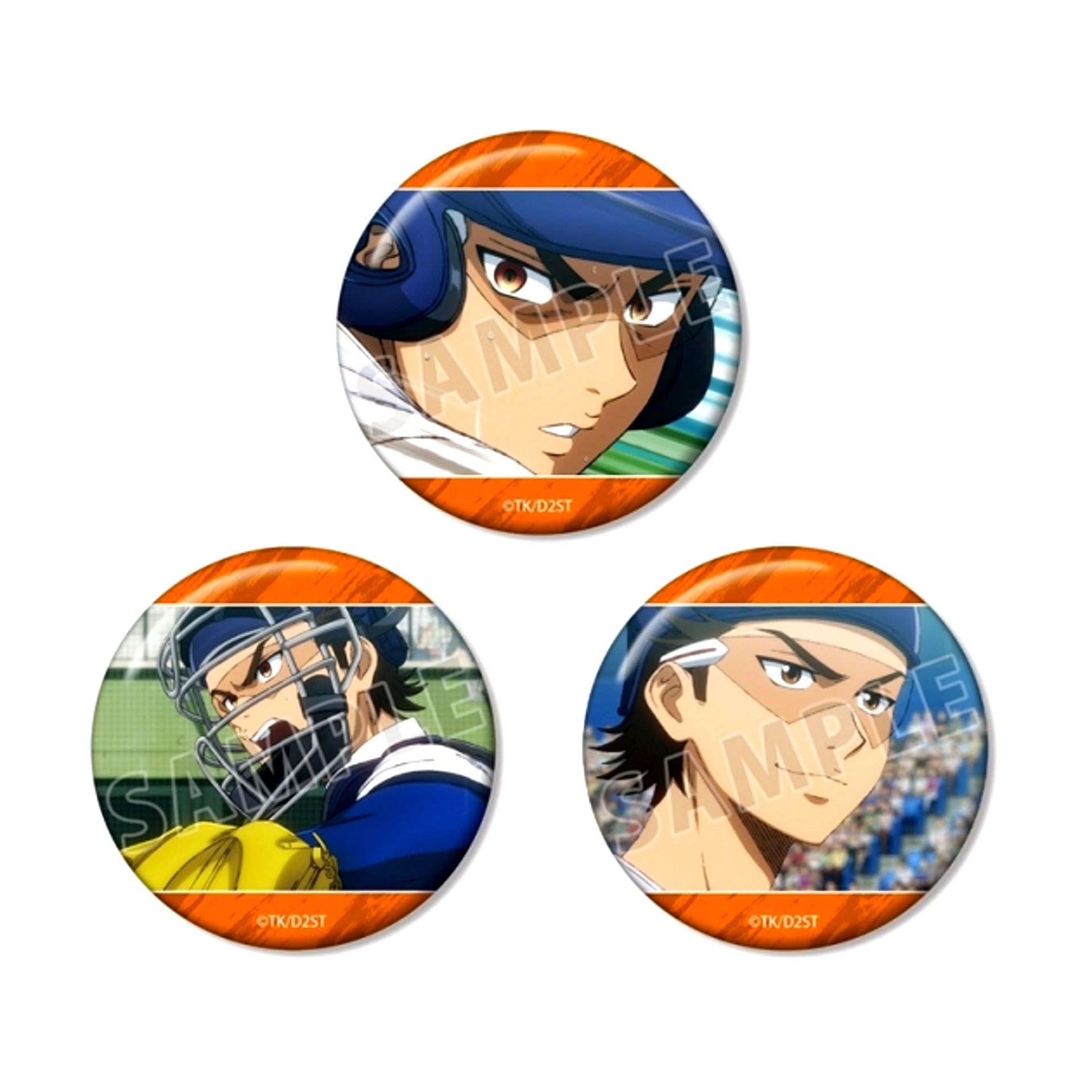 TV Anime Ace of Diamond act II -Second Season- Kazuya Miyuki Scene Photo Can Badge Set of 3 [NEW]