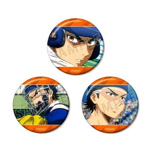 TV Anime Ace of Diamond act II -Second Season- Kazuya Miyuki Scene Photo Can Badge Set of 3 [NEW]