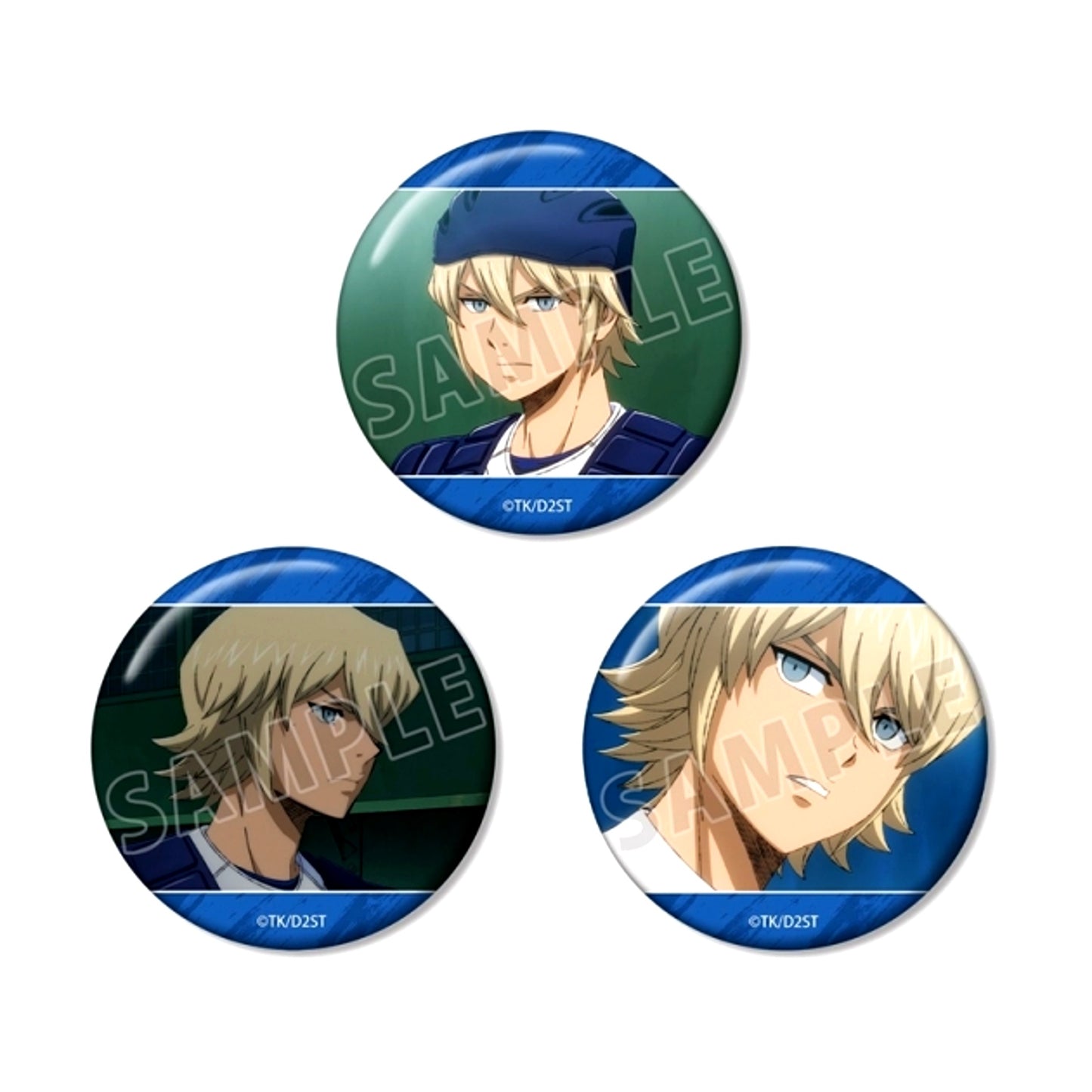 TV Anime "Ace of Diamond act II -Second Season-" Koushu Okumura Scene Photo Can Badge Set of 3 [NEW]