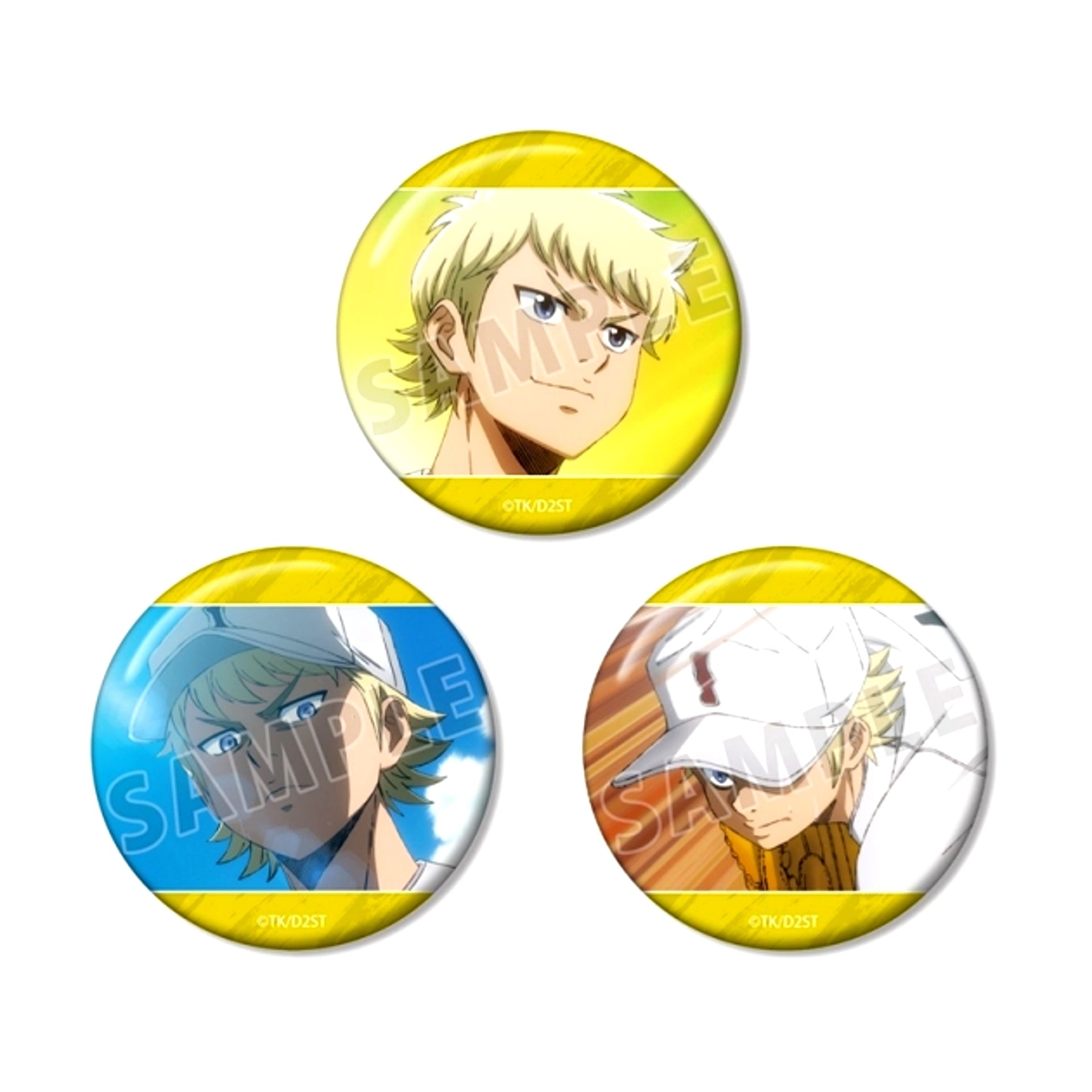 TV Anime Ace of Diamond act II -Second Season- Mei Narumiya Scene Photo Can Badge Set of 3 [NEW]