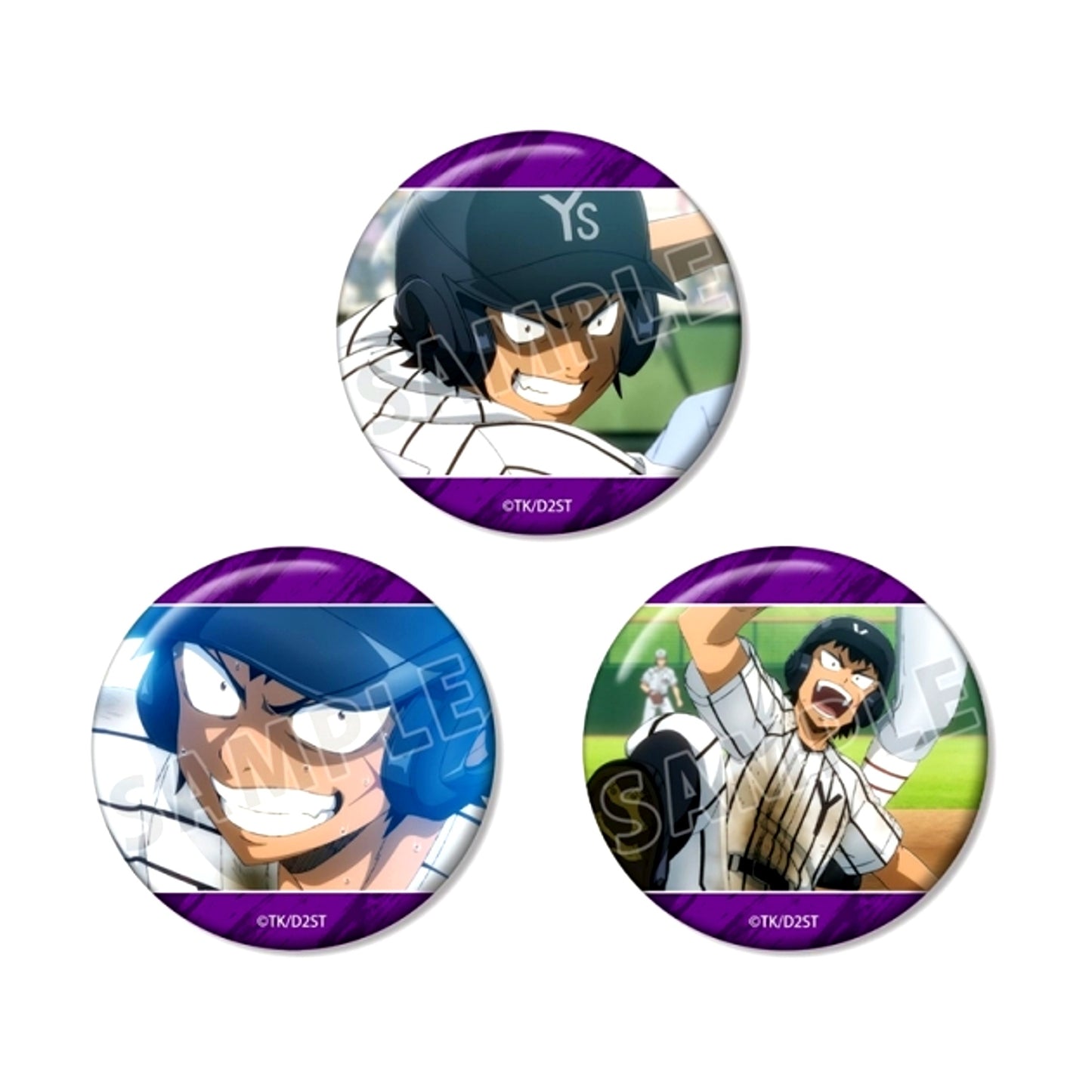 TV Anime Ace of Diamond act II -Second Season- Raichi Todoroki Scene Photo Can Badge Set of 3 [NEW]