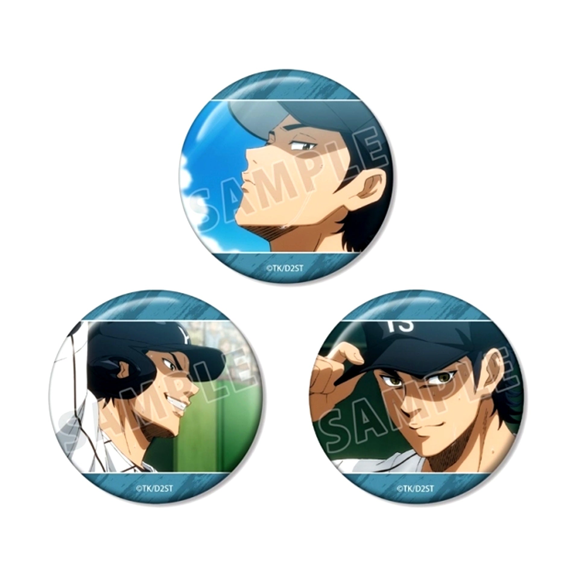 TV Anime Ace of Diamond act II -Second Season- Shunpei Sanada Scene Photo Can Badge 3-Piece Set [NEW]