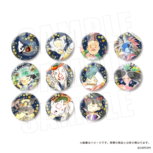 Okami Okami 20th Anniversary Washi-Style Gold Foil Can Badge (11 Types) [NEW]