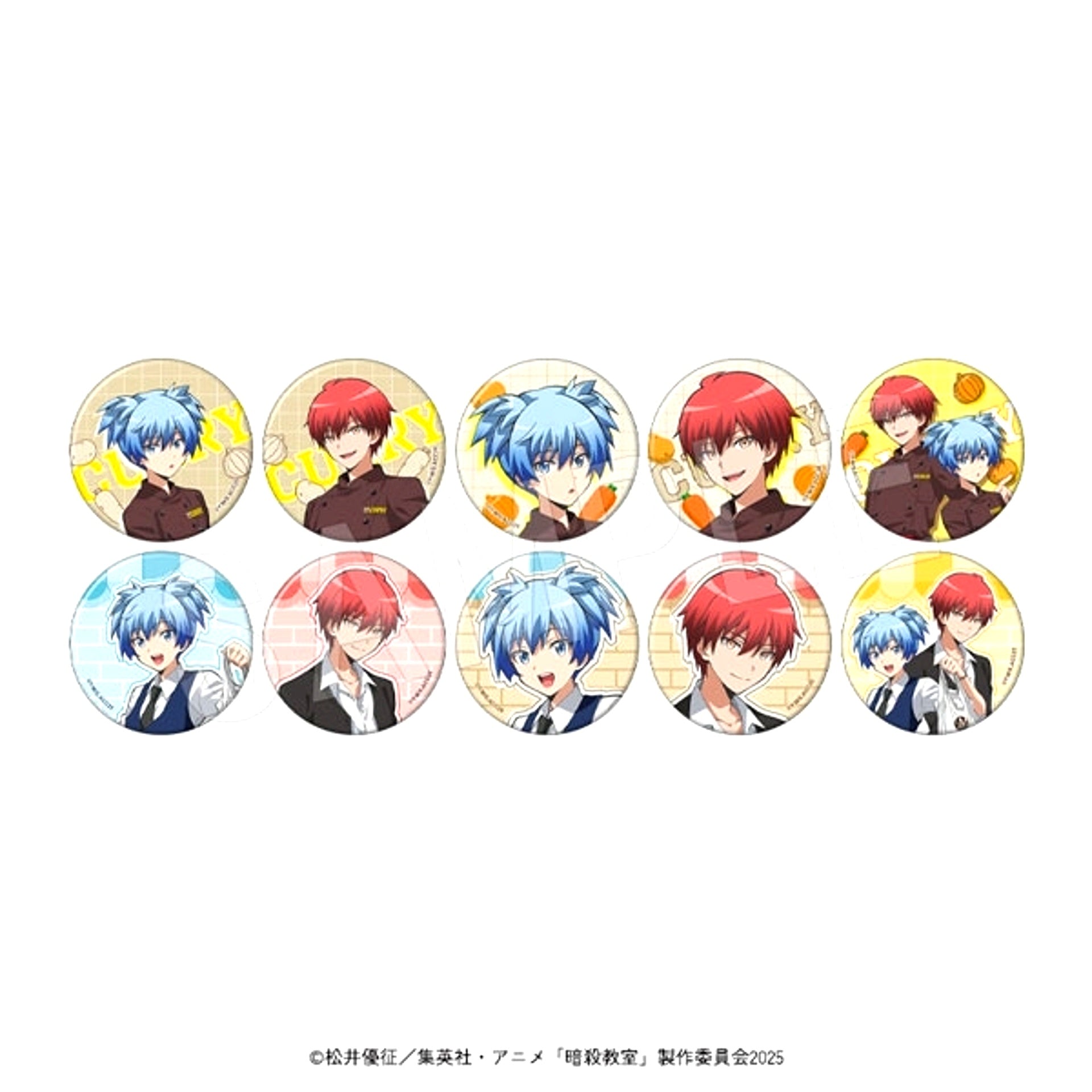 Anime "Assassination Classroom" Trading Glitter Can Badge 100 Jikan Curry Collaboration ver. [NEW]