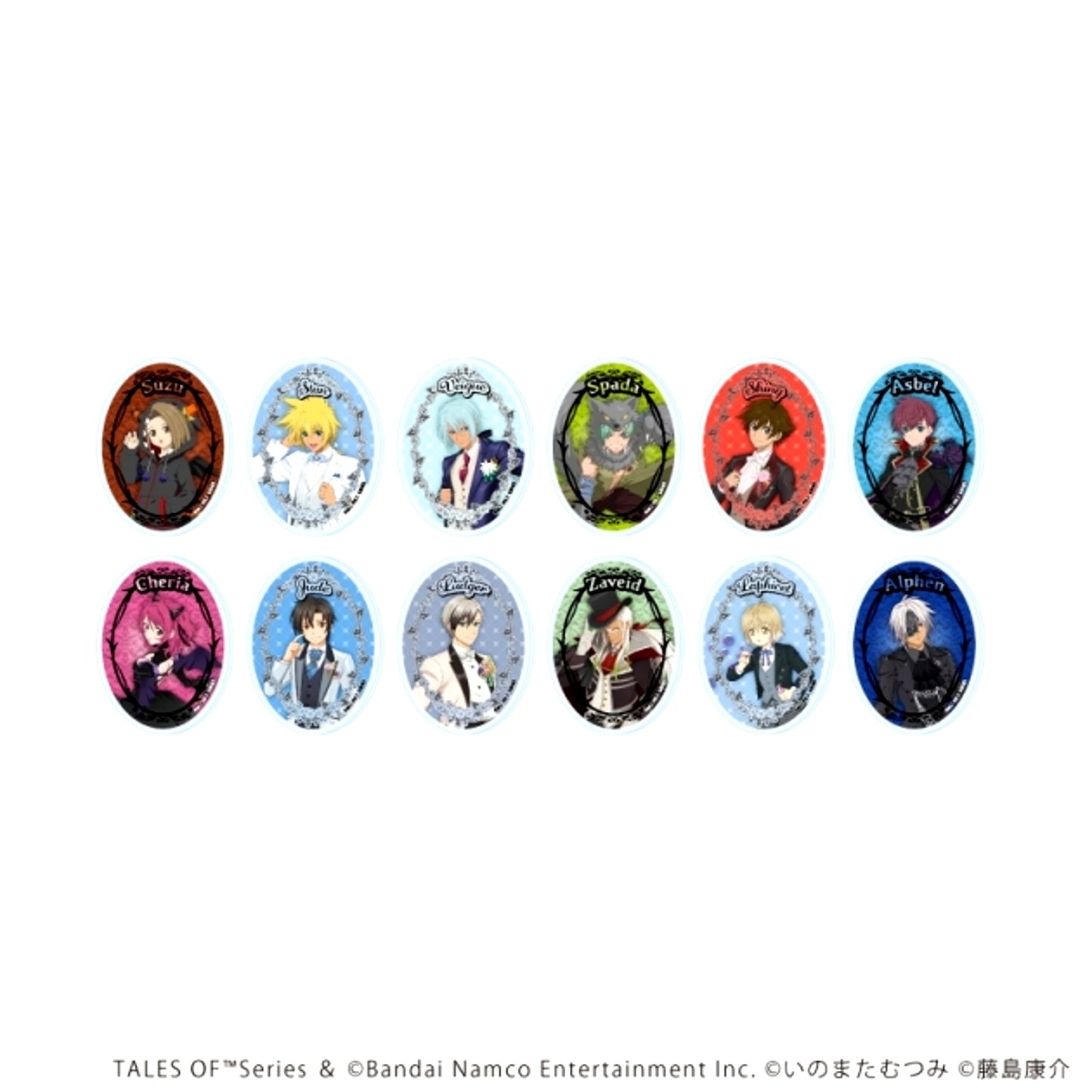 Tales of Series Acrylic Plate Button 01/BOX-A Trading (All 12 Types)(Official Illustration) Goods - Bache [NEW]