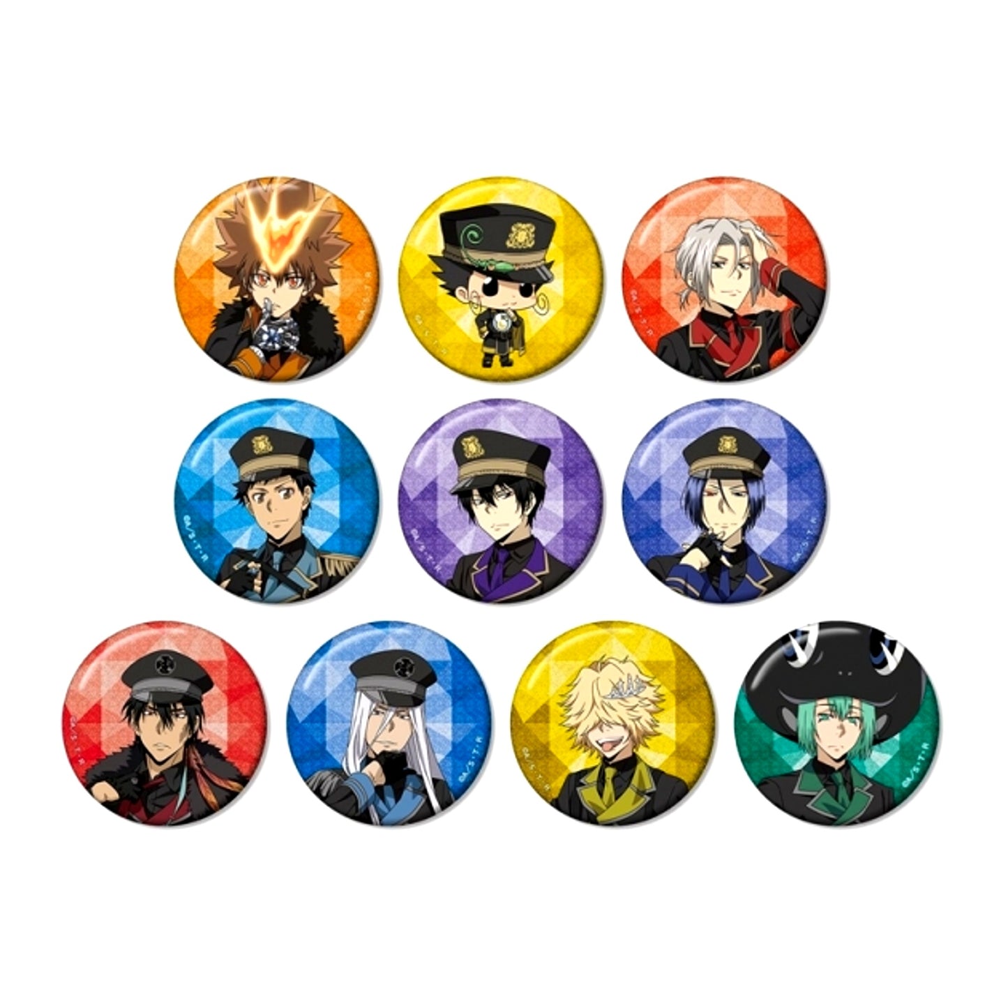 TV Anime Reborn! Newly Drawn Black Military ver. Trading Glitter Button Goods - Bache Resale [NEW]