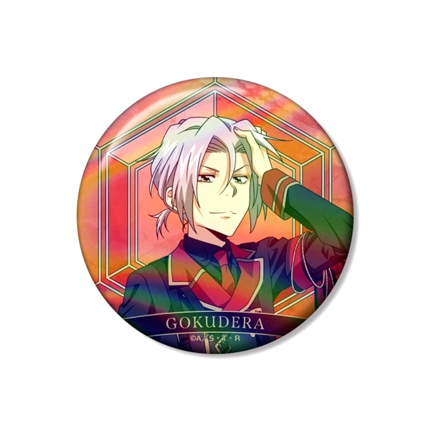 TV Anime Katekyo Hitman Reborn! Newly Drawn Hayato Gokudera Black Military ver. 75mm Aurora Can Badge (Reissue) [NEW]