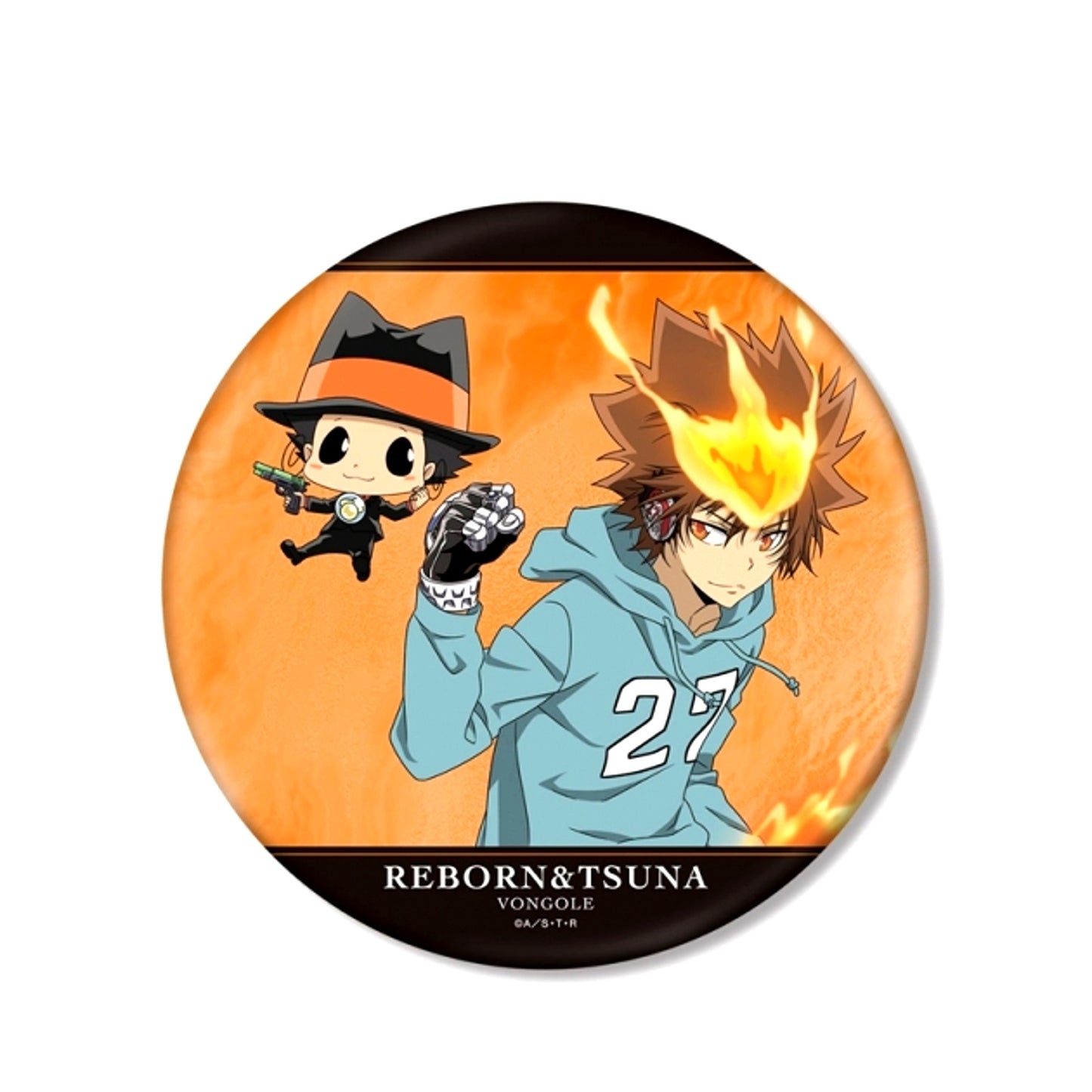 TV Anime Katekyo Hitman Reborn! Newly Drawn Illustration Tsunayoshi Sawada & Reborn Training Scene ver. BIG Can Badge (Reissue) [NEW]