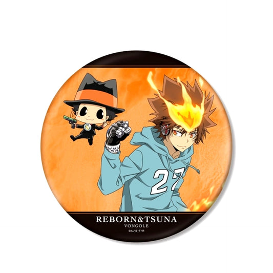 TV Anime Katekyo Hitman Reborn! Newly Drawn Illustration Tsunayoshi Sawada & Reborn Training Scene ver. BIG Can Badge (Reissue) [NEW]