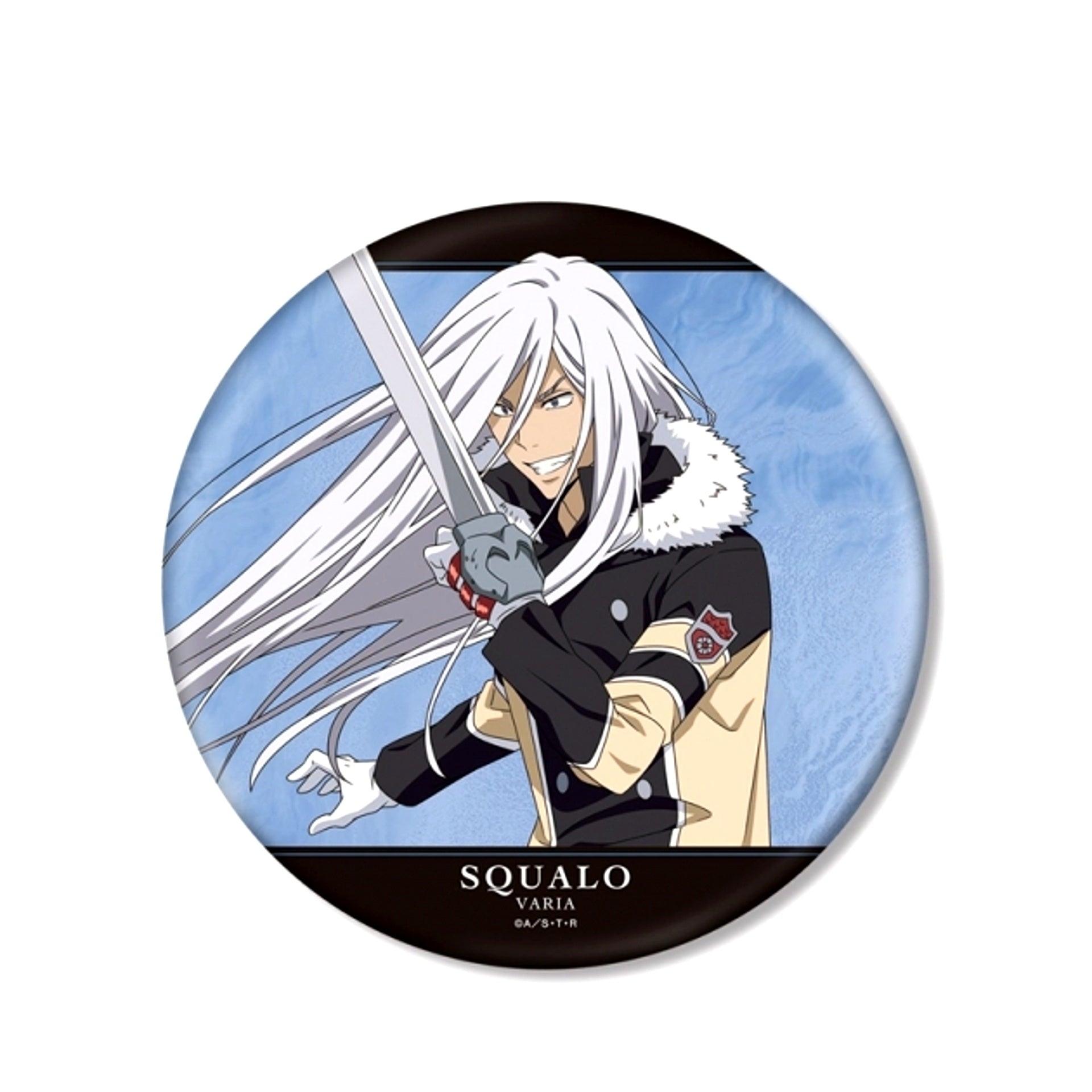 TV Anime Katekyo Hitman Reborn! Newly Drawn Illustration Superbi Squalo (10 Years Later) Training Scene ver. BIG Can Badge (Reissue) [NEW]
