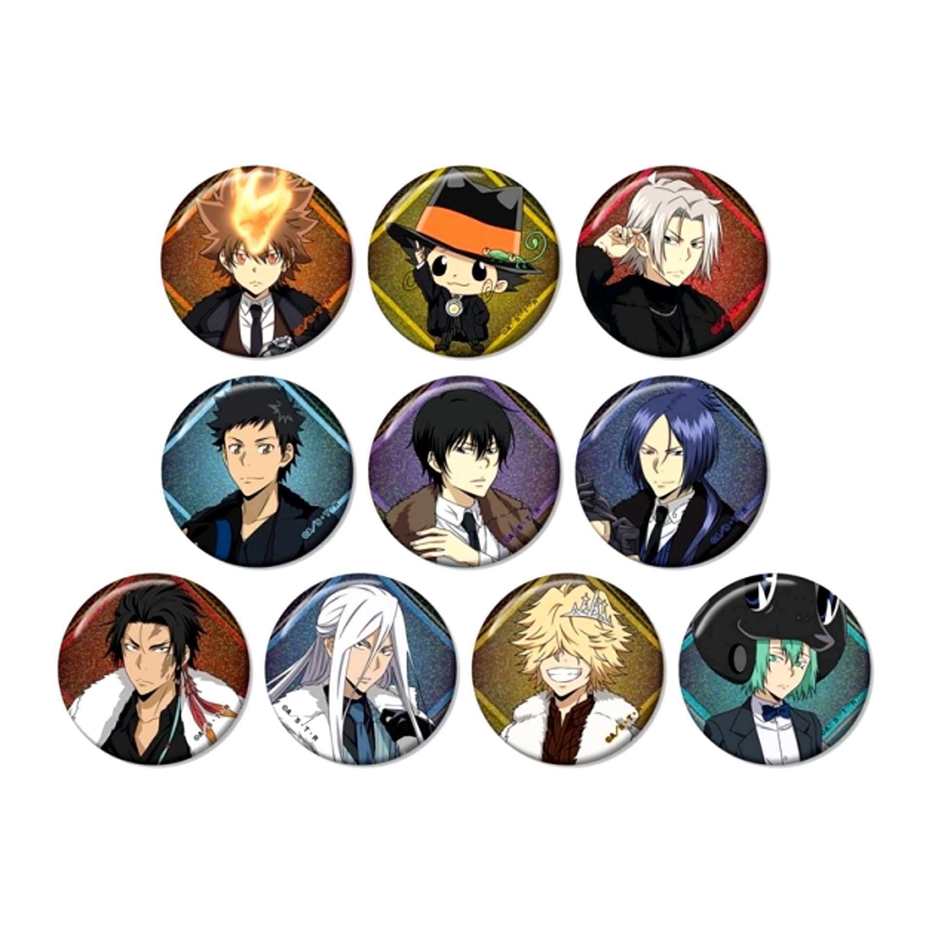 TV Anime Katekyo Hitman Reborn! Newly Drawn Fur Coat x Suit ver. Trading Hologram Can Badge (Reissue) [NEW]