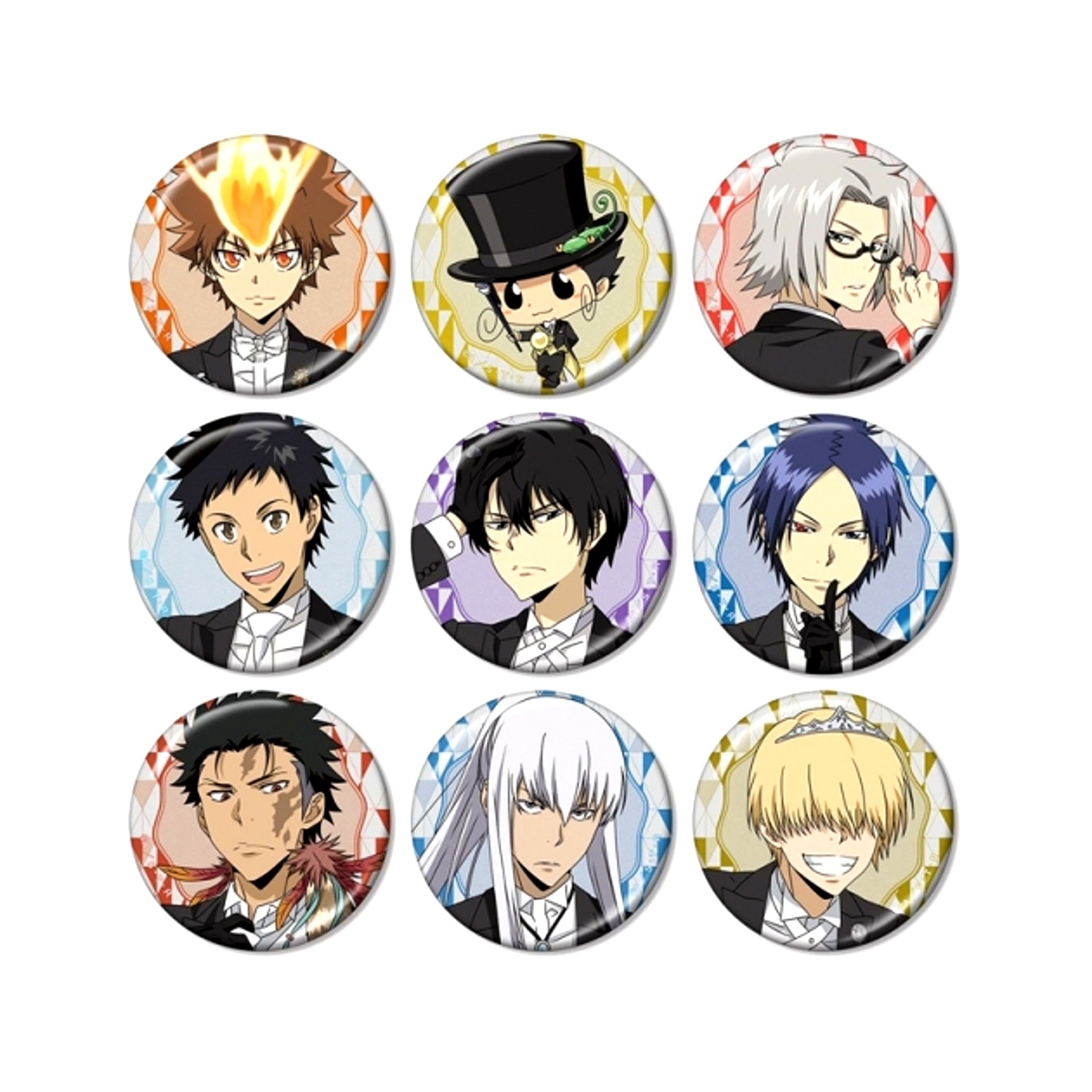 TV Anime Katekyo Hitman Reborn! Newly Drawn Tailcoat ver. Trading Metallic Can Badge (Reissue) [NEW]
