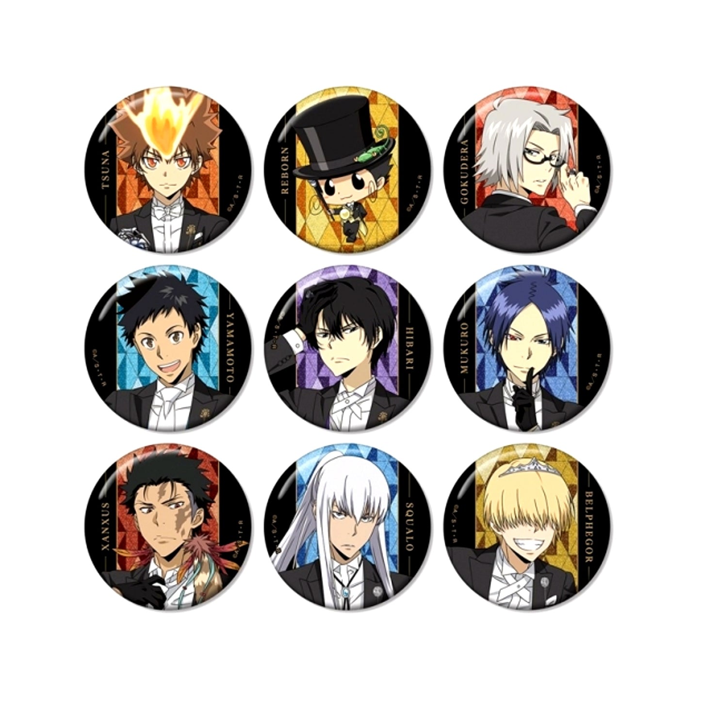 TV Anime Katekyo Hitman Reborn! Newly Drawn Tailcoat ver. Trading Glitter Can Badge (Reissue) [NEW]