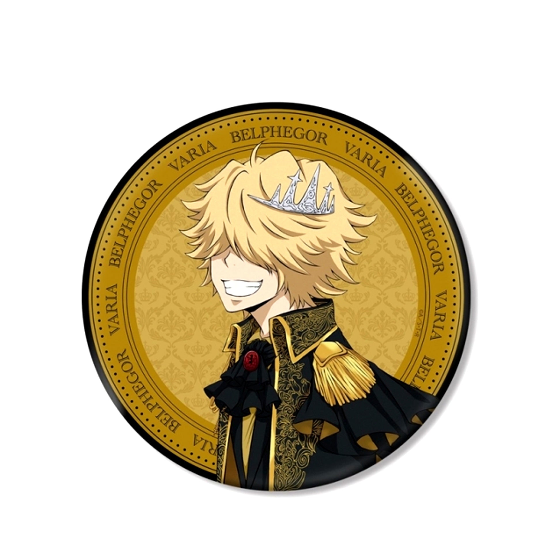 TV Anime Katekyo Hitman Reborn! Newly Drawn Illustration Belphegor (10 Years Later) Prince Costume ver. Big Can Badge (Reissue) [NEW]