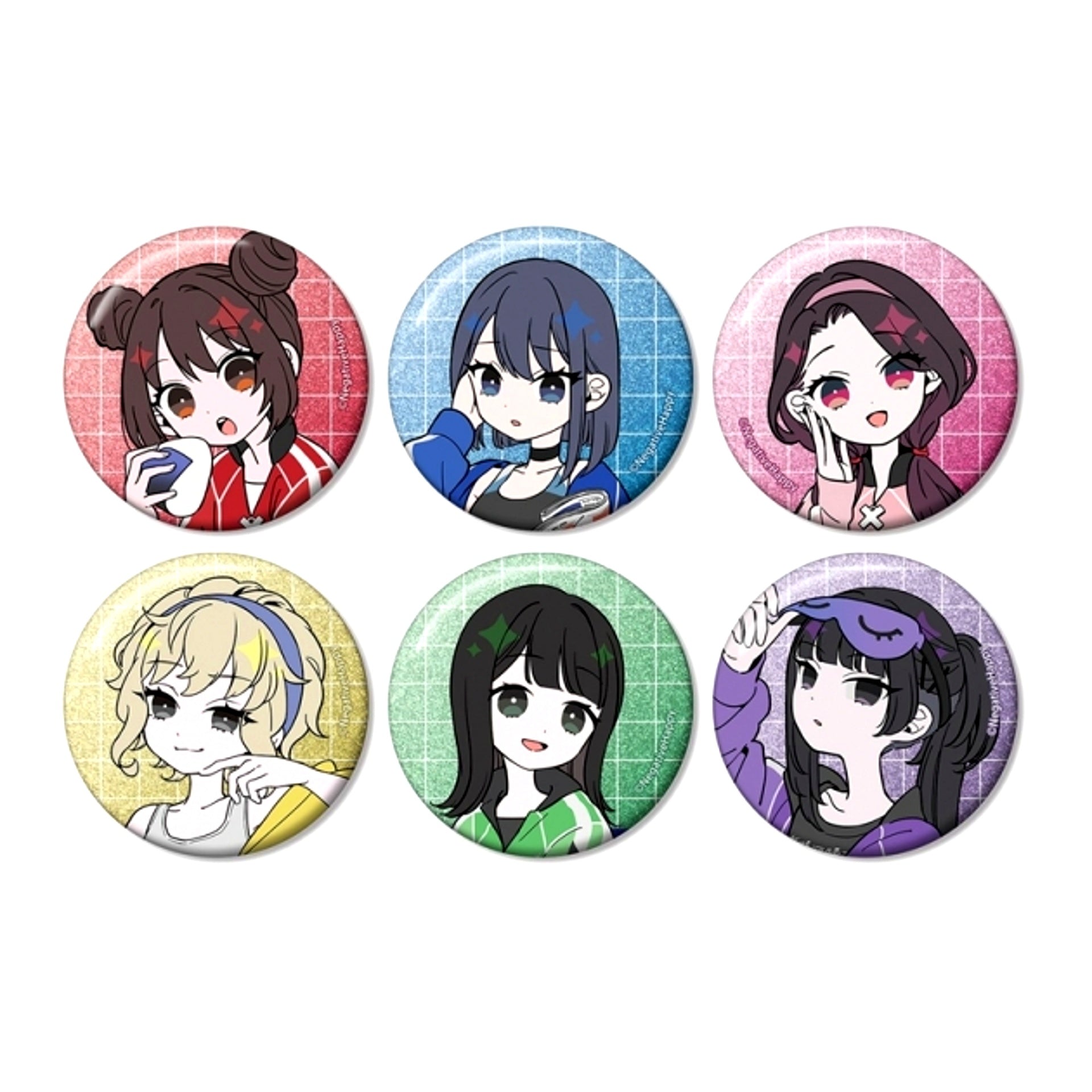 Negative Happy Newly Drawn Trading Negative ver. Glitter Can Badge (Reissue) [NEW]