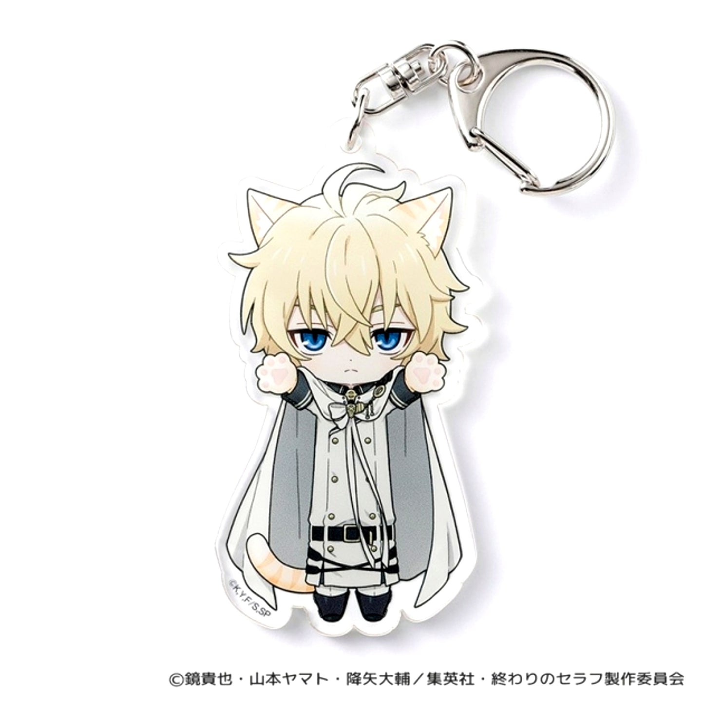 Seraph of the End Stretching Cat Acrylic Keychain (Mikaela Hyakuya) [NEW]