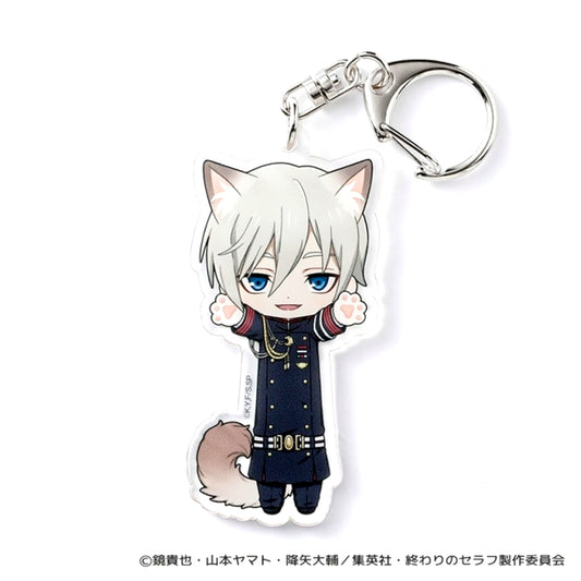 Seraph of the End Nobineko Stretching Cat Acrylic Keychain (Shinya Hiragi) [NEW]