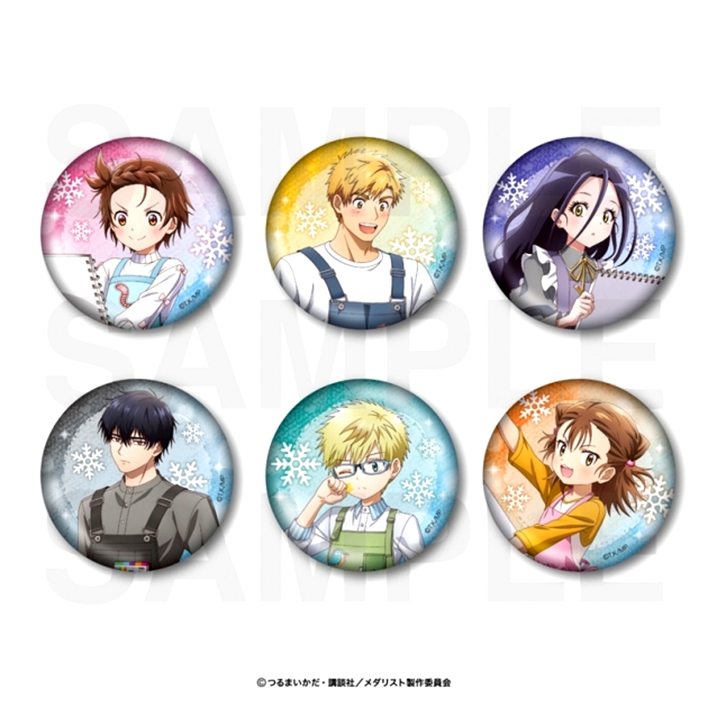 TV Anime Medalist Trading Metallic Button Newly Drawn Natural Proportions Drawing Goods - Bache [NEW]