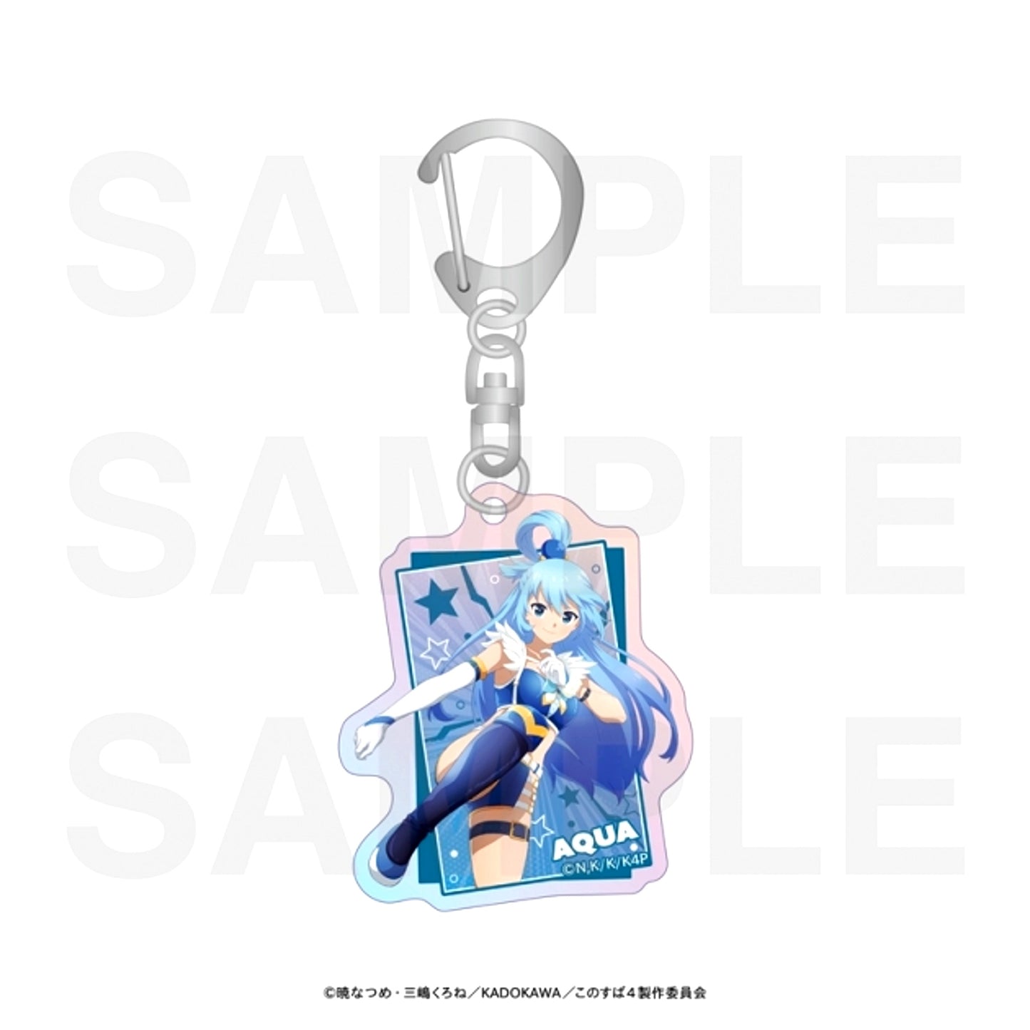 Anime KonoSuba: God's Blessing on This Wonderful World! Hologram Acrylic Keychain Newly Drawn Illustration "Pro Wrestler!" Aqua [NEW]