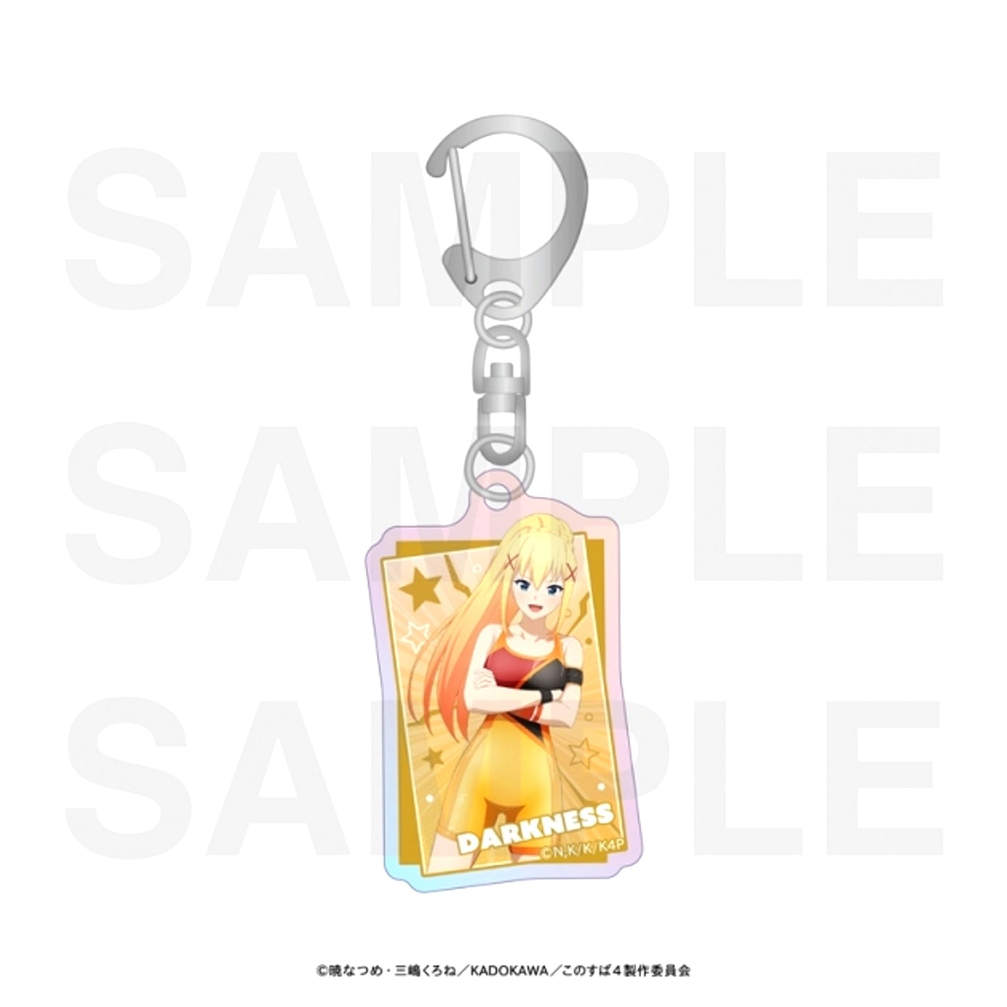 Anime KonoSuba: God's Blessing on This Wonderful World! Hologram Acrylic Keychain Newly Drawn Illustration "Pro Wrestler!" Darkness [NEW]