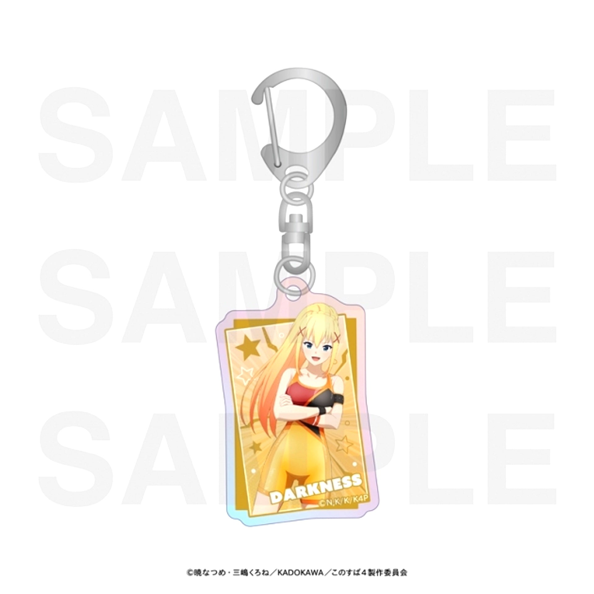 Anime KonoSuba: God's Blessing on This Wonderful World! Hologram Acrylic Keychain Newly Drawn Illustration "Pro Wrestler!" Darkness [NEW]