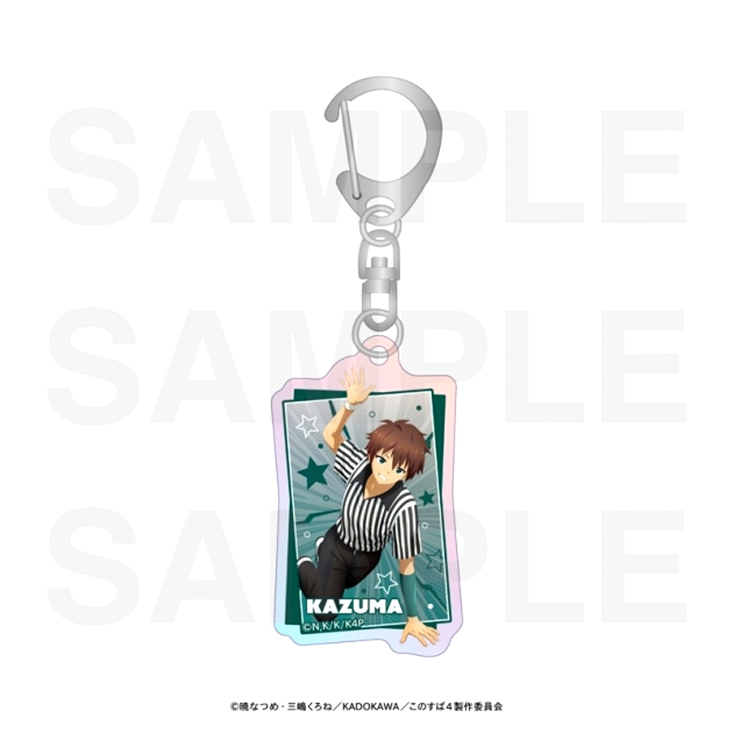 Anime KonoSuba: God's Blessing on This Wonderful World! Holographic Acrylic Keychain Newly Drawn Illustration Pro Wrestler! Kazuma [NEW]