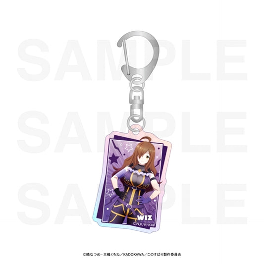 Anime KonoSuba: God's Blessing on This Wonderful World! Holo Acrylic Keychain Newly Drawn Illustration "Pro Wrestler!" Wiz [NEW]