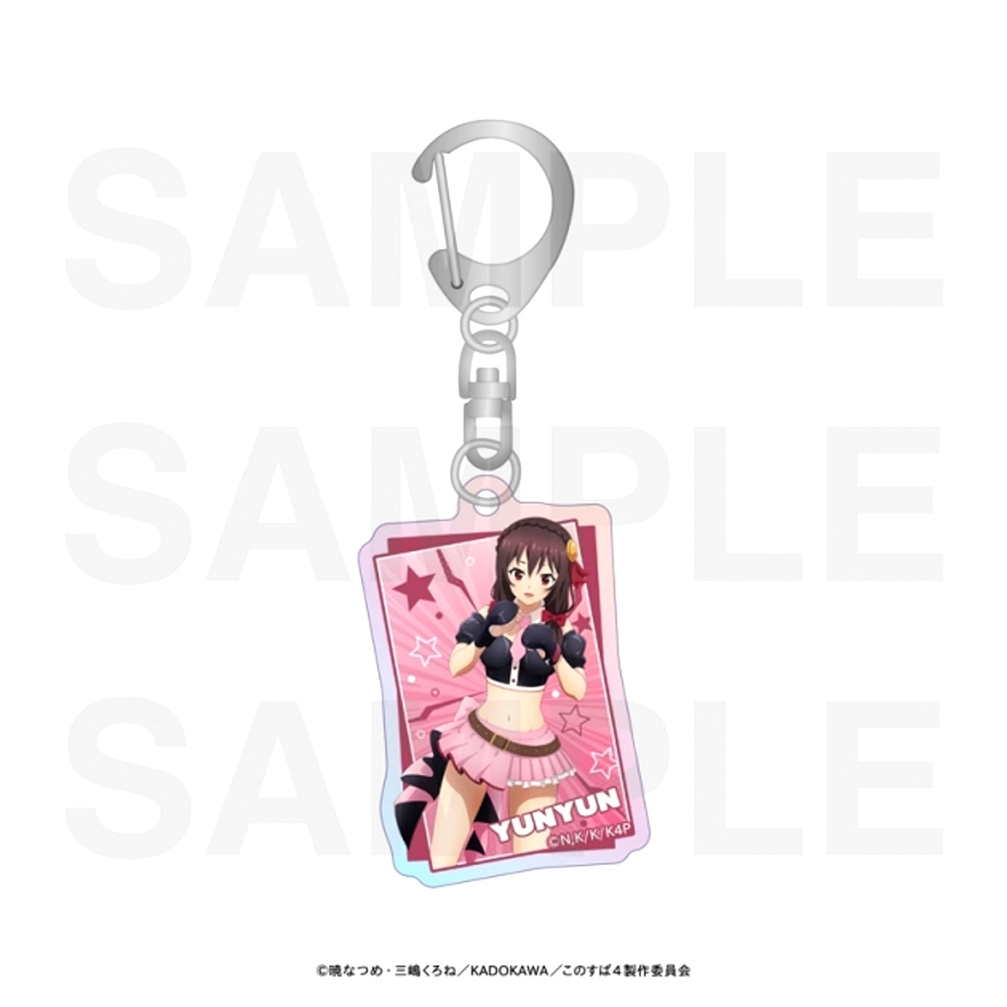 Anime KONOSUBA -God's Blessing on This Wonderful World! Holographic Acrylic Keychain Newly Drawn Illustration "Pro Wrestler!" Yunyun [NEW]