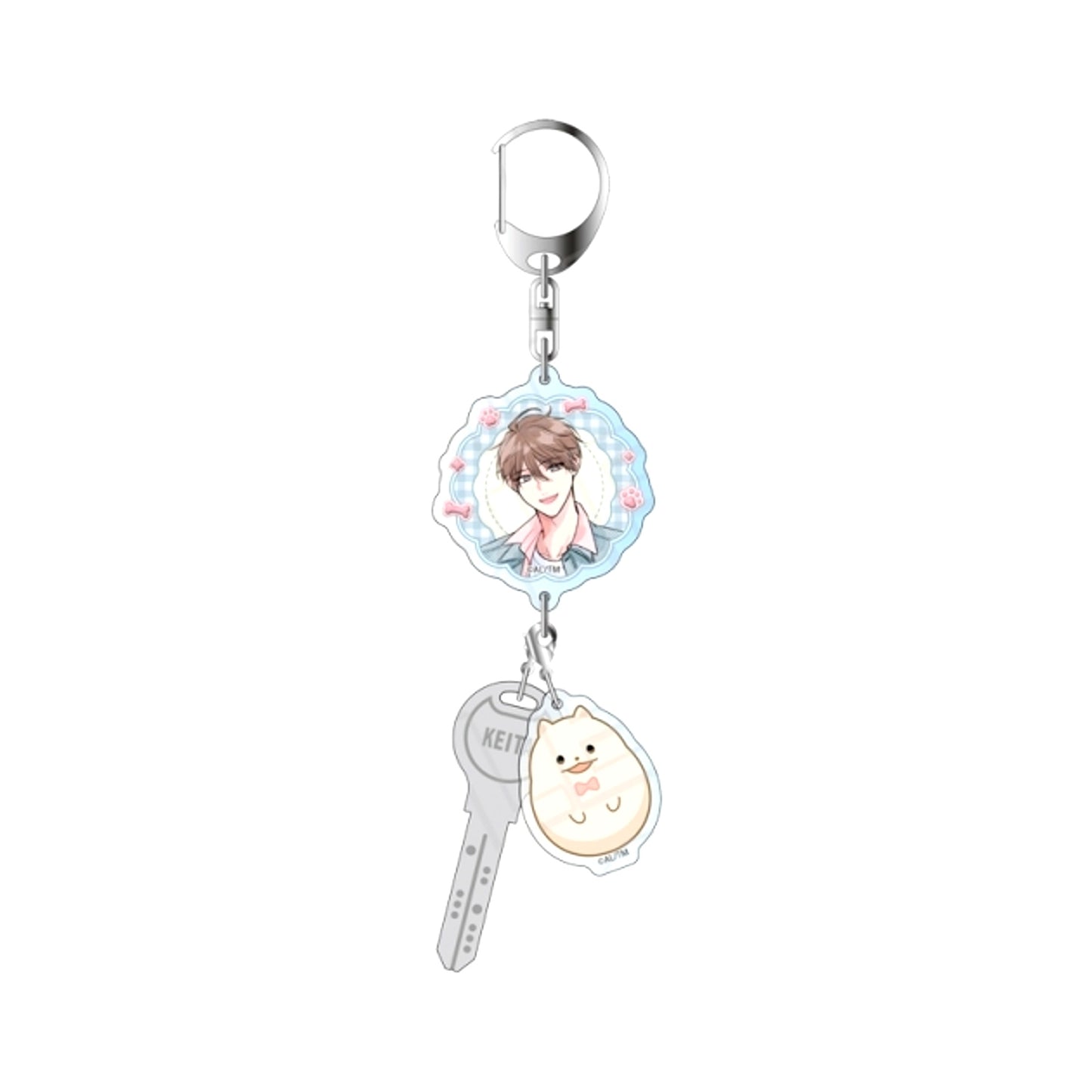 Oni Joshi Gokudera-san wa Abakaretai. Spare Key Style Acrylic Keychain Keita Shoji With Doggy [NEW]