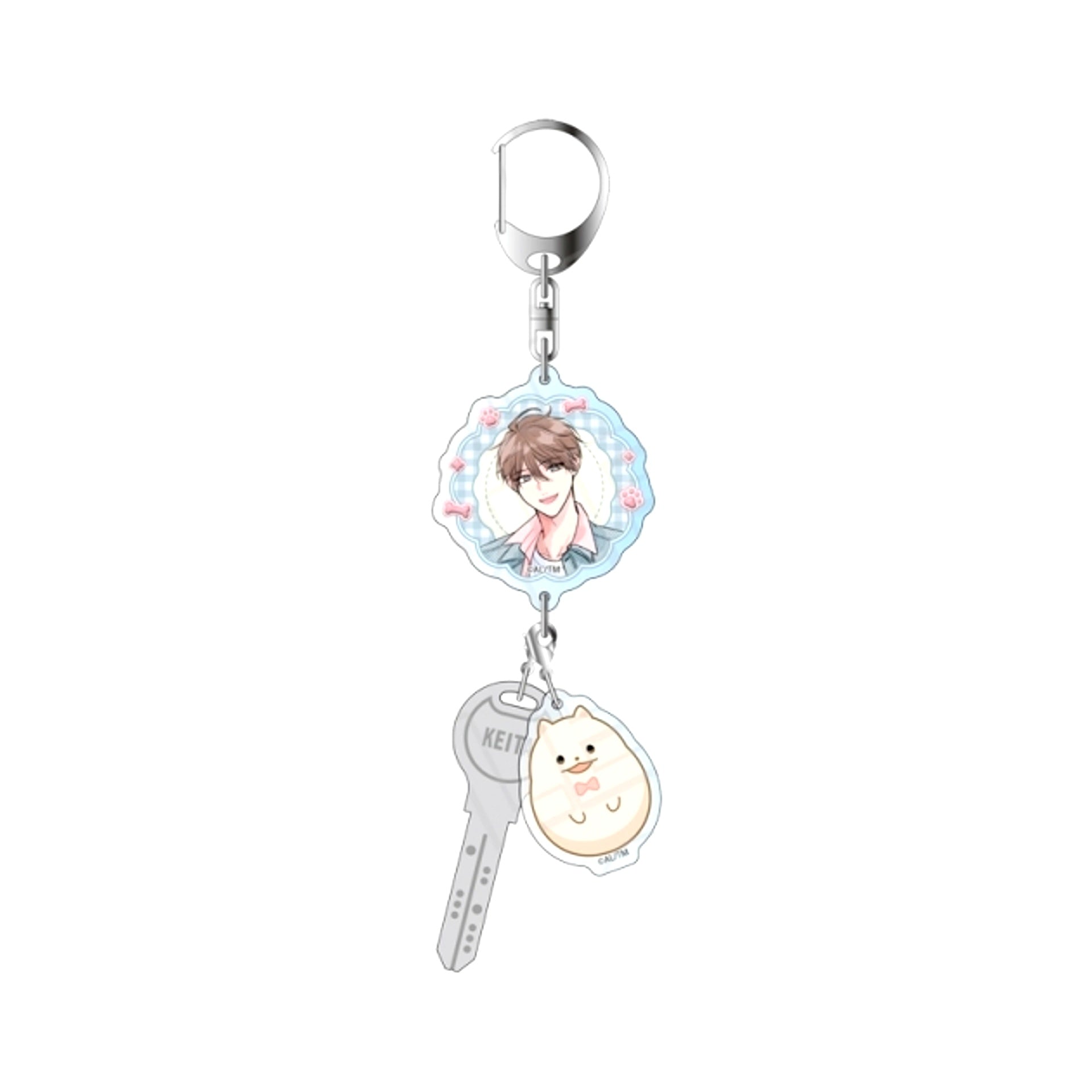 Oni Joshi Gokudera-san wa Abakaretai. Spare Key Style Acrylic Keychain Keita Shoji With Doggy [NEW]