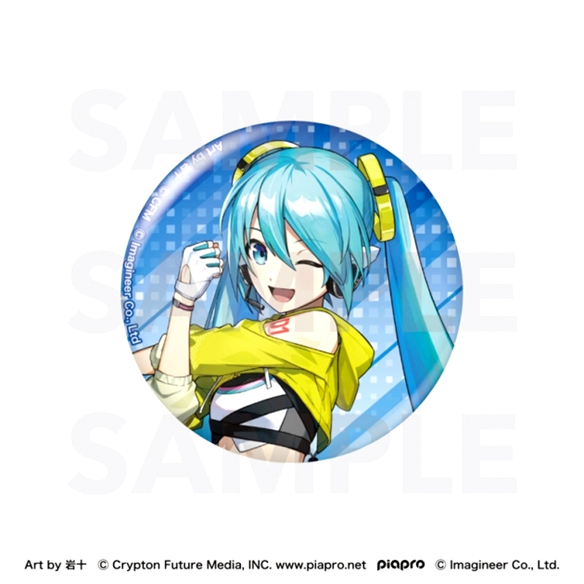 Piapro Characters Fit Boxing feat. Hatsune Miku Art by Iwato Glitter Can Badge Hatsune Miku [NEW]
