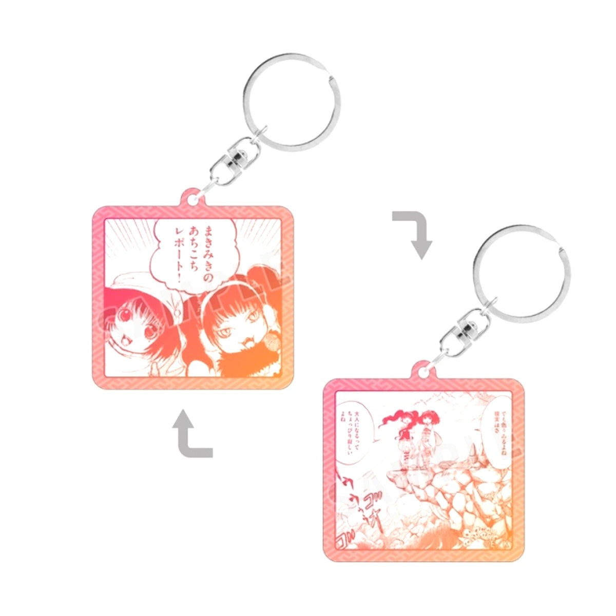 Hozuki's Coolheadedness Manga Peach Maki & Miki Double-sided Acrylic Keychain [NEW]